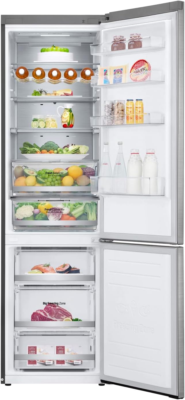 LG GBP62MCNAC Kühl-Gefrierkombi – 384 L, Energieeffizienz A, Total NoFrost, DoorCooling+, niedriger Geräuschpegel, modernes Design in Anthrazit Schwarz, 59,5 x 67,5 x 203 cm