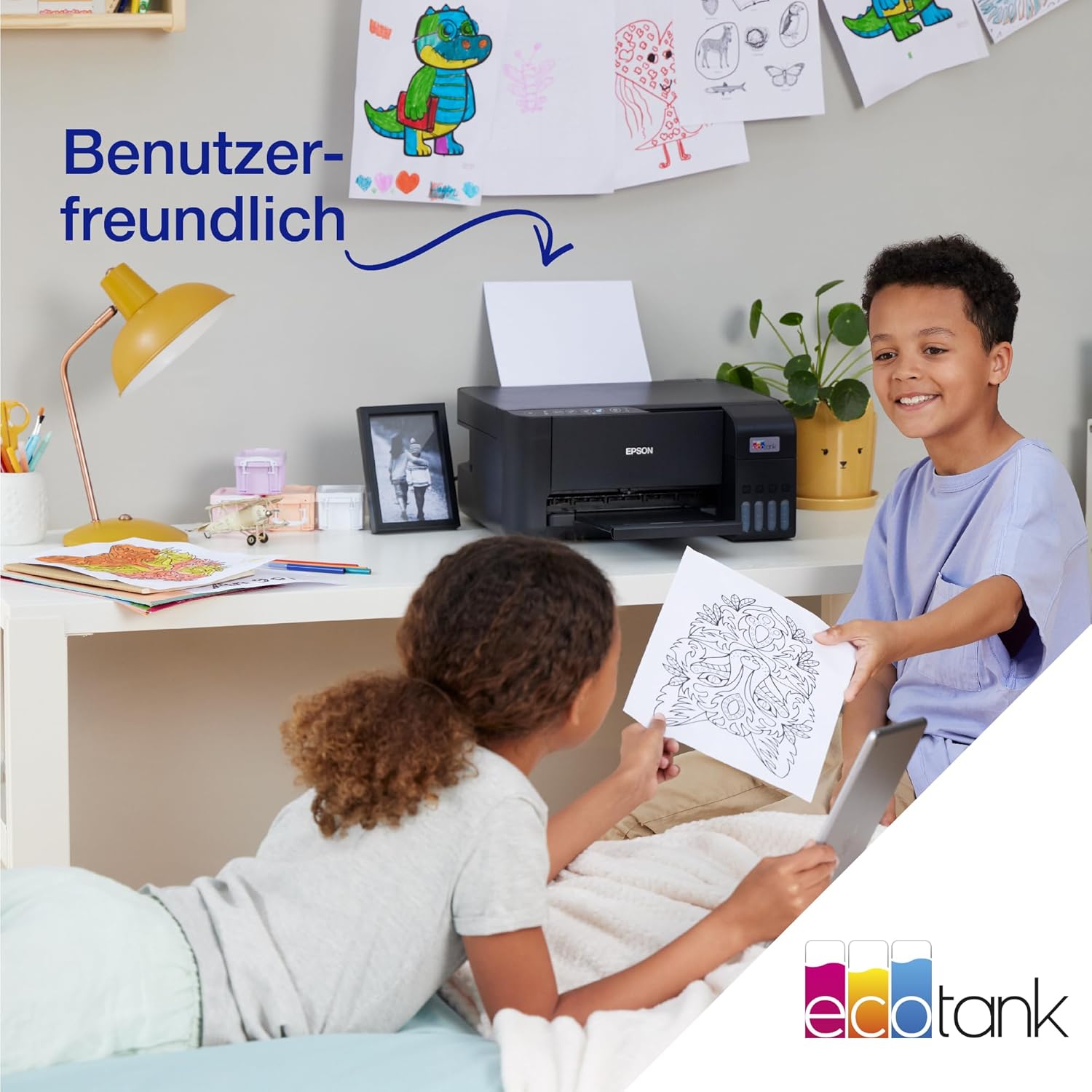 Epson EcoTank ET-2870 A4-Multifunktions-Wi-Fi-Tintentankdrucker, mit einem im Lieferumfang enthaltenen Vorrat an Tinten bis zu 3 Jahren