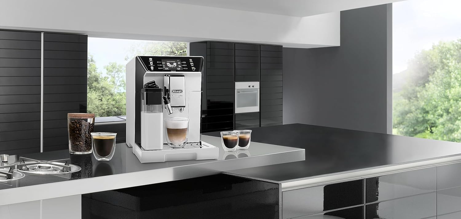 De'Longhi Eletta Evo ECAM 46.860.B Kaffeevollautomat mit LatteCrema Milchsystem, Cappuccino und Espresso auf Knopfdruck, LCD Display und Sensor-Touch-Tasten, schwarz