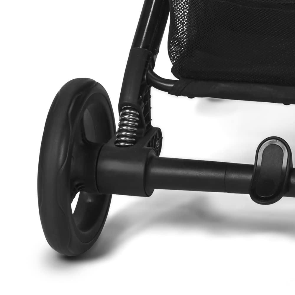 Cybex Gold Kinderwagen Beezy mit One-Pull Harness, Ab Geburt bis ca. 4 Jahre (max. 22 kg), Kompakt und ergonomisch, Magic Black (Schwarz mit schwarzem Rahmen)
