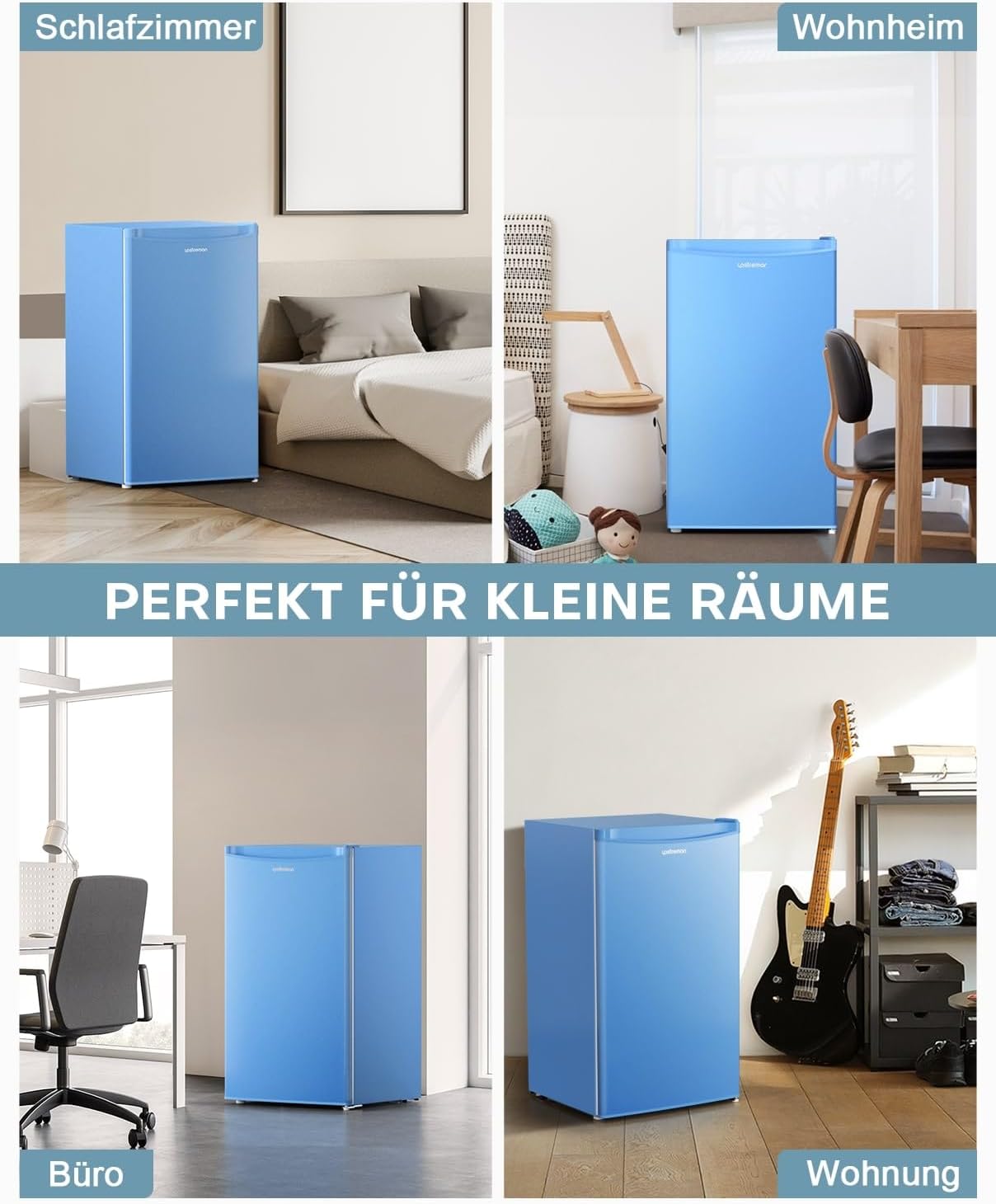 Upstreman 91L Kühlschrank mit Gefrierfach,Kleiner Kühlschrank mit Gemüsefach und Gefrierfach, Einstellbarem Thermostat, Mini-Kühlschrank für Wohnheim, Büro, Schlafzimmer, Weiß-BR321