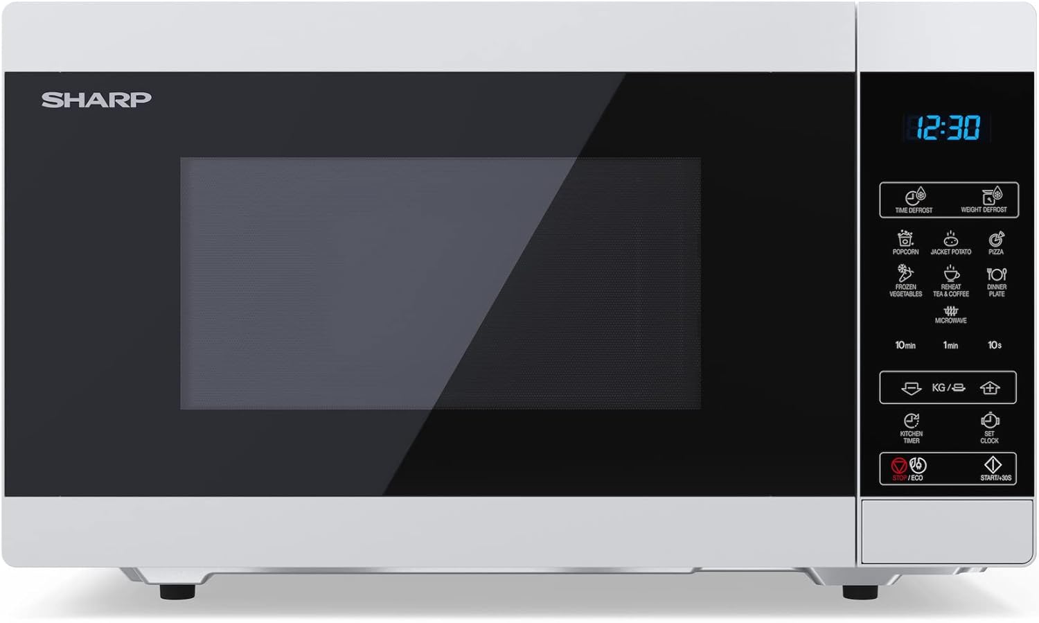 SHARP MS51ES Mikrowelle (Mikrowelle: 900W, 11 Leistungsstufen, Auftaufunktion, Abmessungen: 513x306x394cm), silber