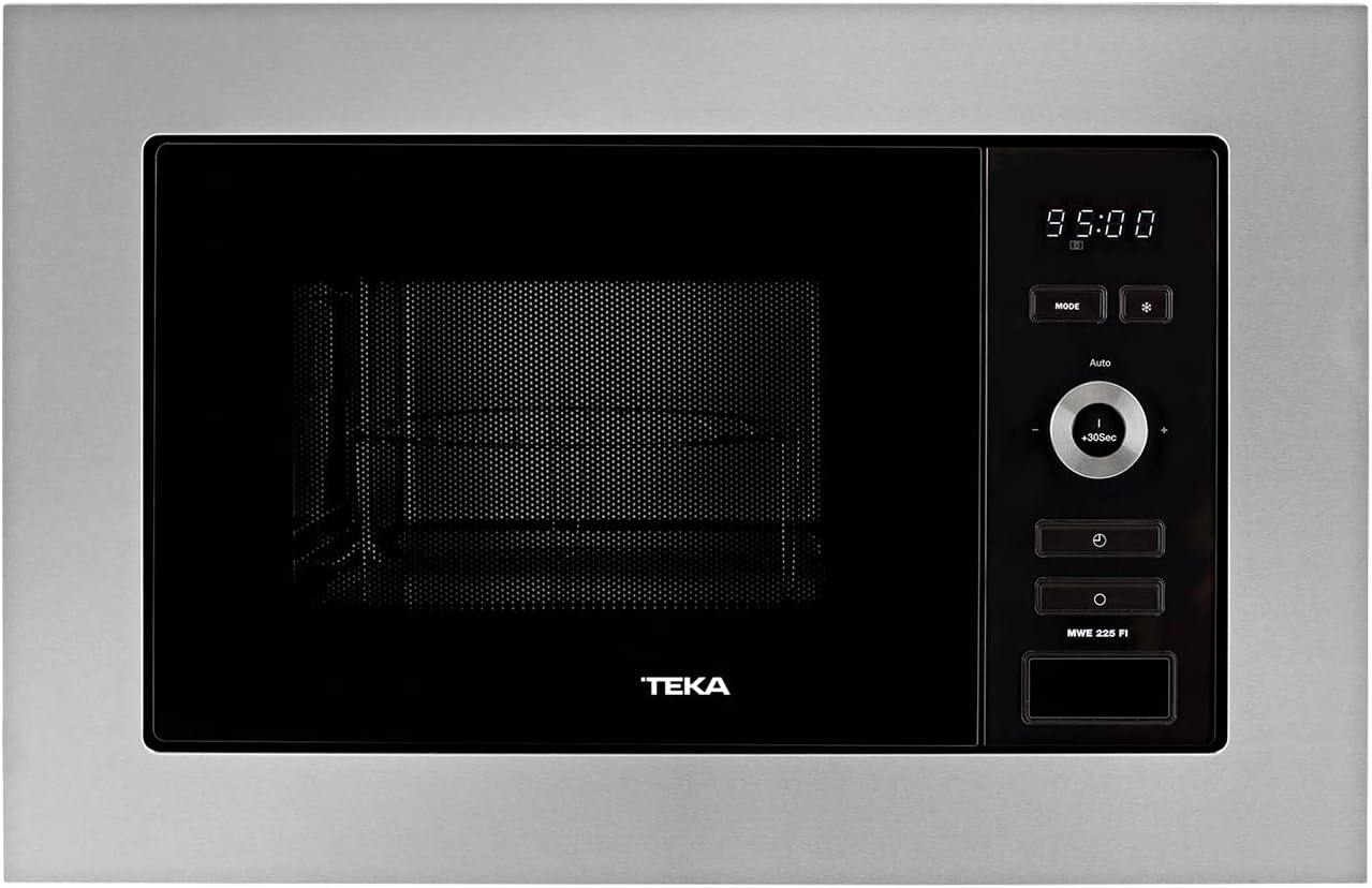 Teka 108R00662 MWE 225 FI Integrationsmikrowelle + Grill, 800 W, 5 Leistungsstufen, Farbe Edelstahl Glas, 20 l, 20 liters, Schwarz/Grau