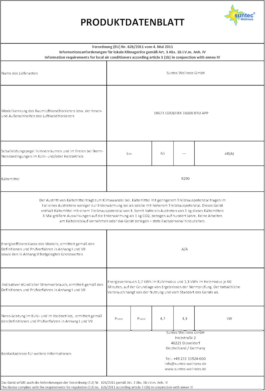 SUNTEC Mobiles Klimagerät Impuls 2.6 Eco R290 – Klimaanlage mobil und leise mit Abluftschlauch – Kühler & Entfeuchter für Räume bis 34 qm – Mobile Kühlung für Wohnung & Büro – 9.000 BTU | 2600 Watt