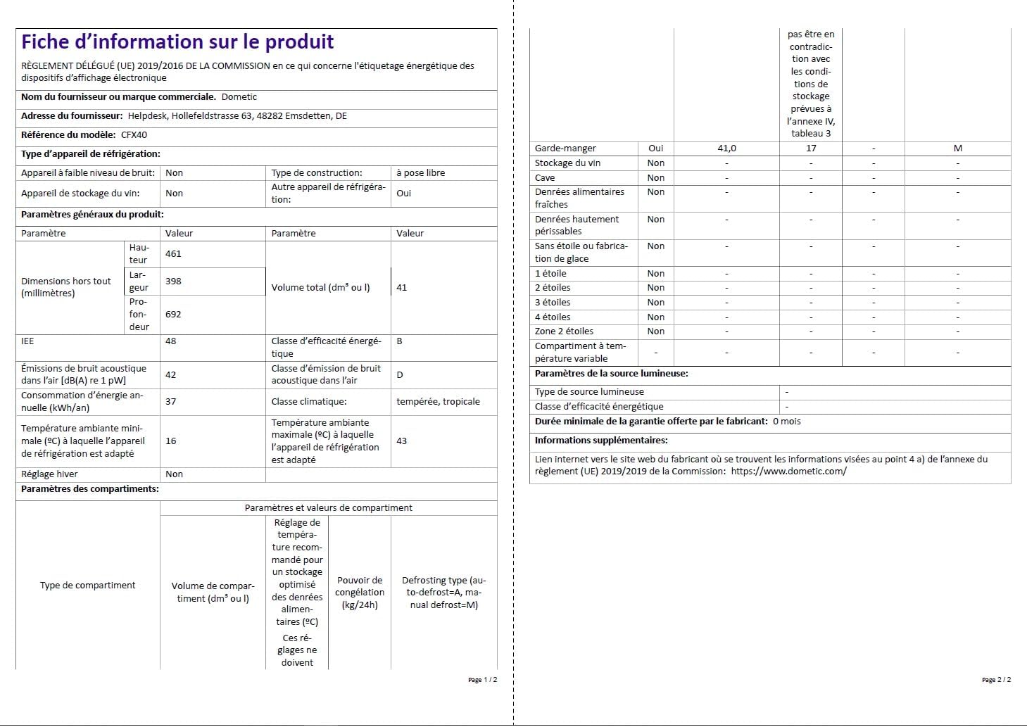 DOMETIC CFX 40 Kompressor-Kühlbox, 38 Liter, 12/24 V und 230 V für Auto, LKW, Boot, Wohnmobil und Steckdose, mit USB Anschluss