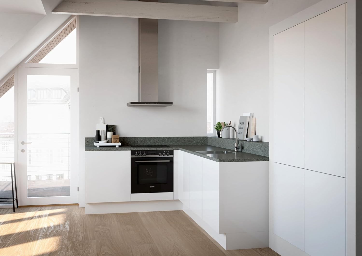 Siemens EQ522IA00 iQ500 Herd-Glaskeramik-Kochfeld-Kombination herdgesteuert, 59,4 cm breit, granit Glanz-Emaille - einfache Reinigung, cookControl10 - Automatikprogramme