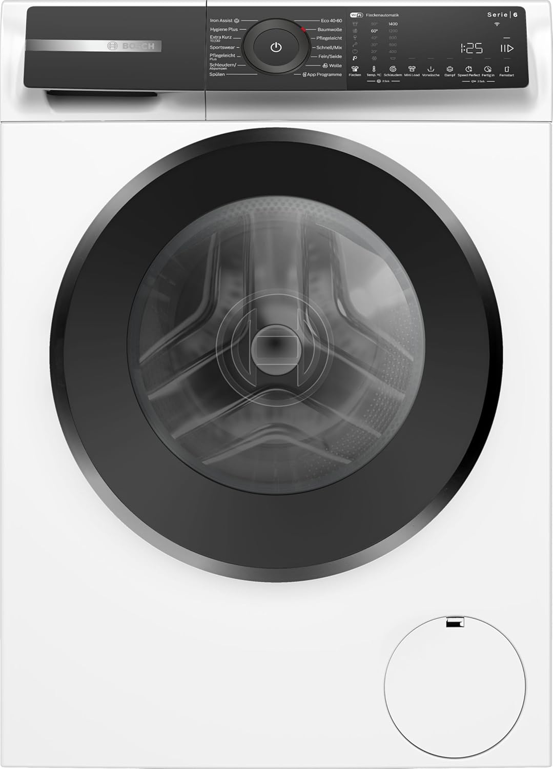 BOSCH WAN28127 Waschmaschine Serie 4, Frontlader mit 8kg Fassungsvermögen, 1400 UpM, Iron Assist, Active Water Plus, EcoSilence Drive, Speed Perfect, Weiß, 60cm