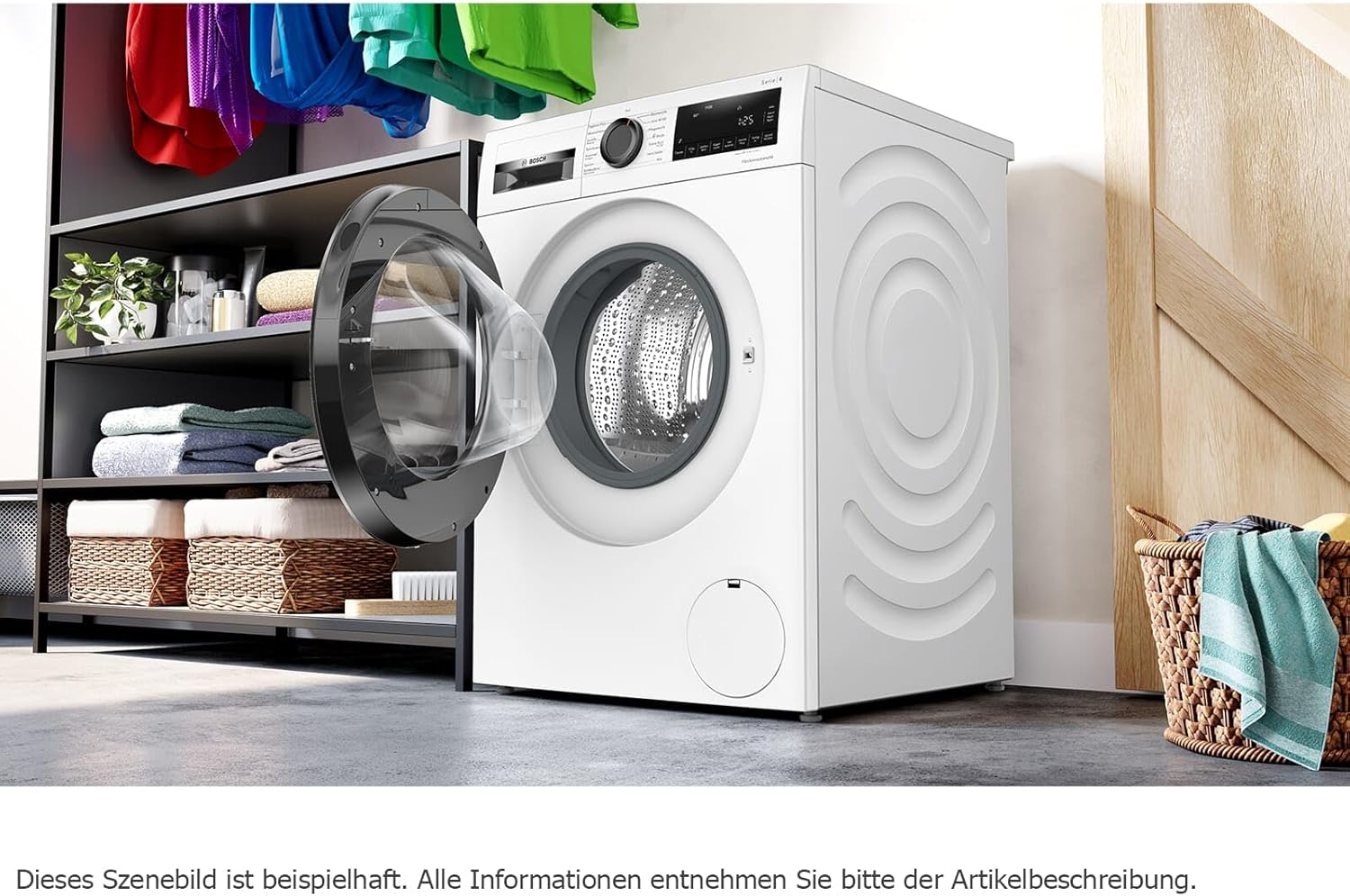 BOSCH WAN28127 Waschmaschine Serie 4, Frontlader mit 8kg Fassungsvermögen, 1400 UpM, Iron Assist, Active Water Plus, EcoSilence Drive, Speed Perfect, Weiß, 60cm