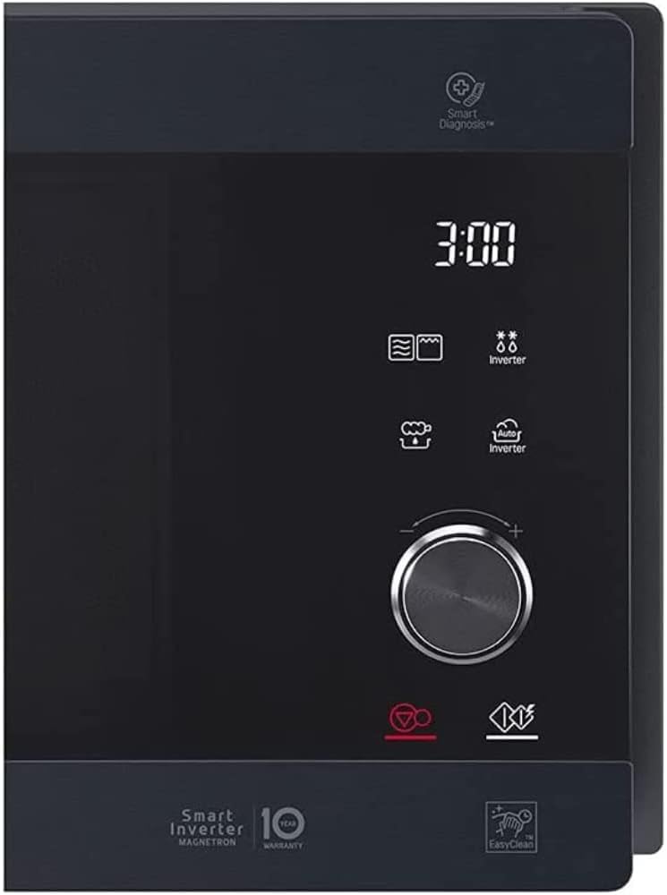 LG MS2595CIS Mikrowelle mit Smart Inverter Technologie, 25 Liter Kapazität, 1000 W, Automatikprogramme, einstellbare Leistungsstufen und EasyClean-Funktion, Silber