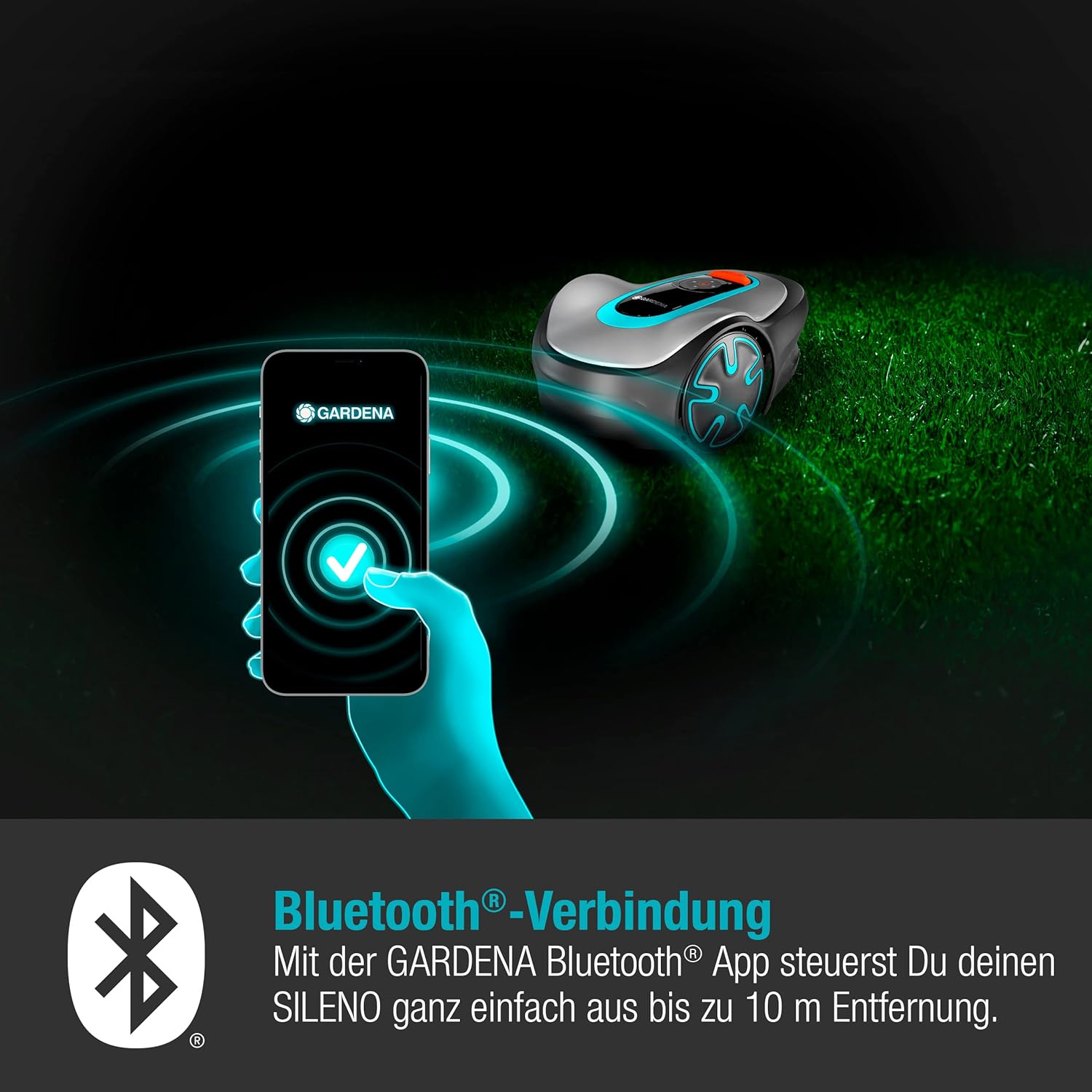 Gardena Mhroboter SILENO minimo 500 m: intelligenter Rasenmher mit optimaler Konnektivitt, mit Gardena Bluetooth App programmierbar, DE-Version (15202-20)