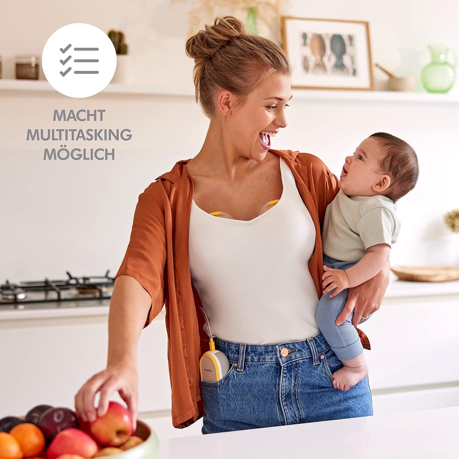 Medela Freestyle Hands-free Elektrische Doppel-Milchpumpe mit direkt im BH tragbaren Auffangschalen – Verbindbar mit der Medela Family App – Tragbares und diskretes Design