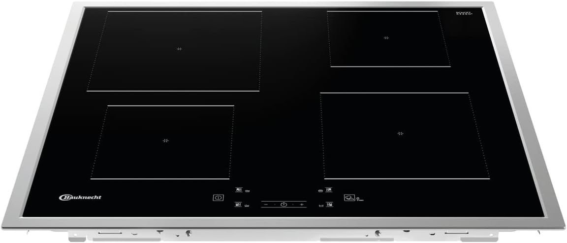 Bauknecht BAKO 566 IND Herd-Kochfeld Kombination/Induktionsfeld (60 cm) / Heißluft/Gentle Steam/Maxi Cooking/My Menue/Kochzonen mit Booster- Funktion/Backauszug auf 2 Ebenen, Edelstahl
