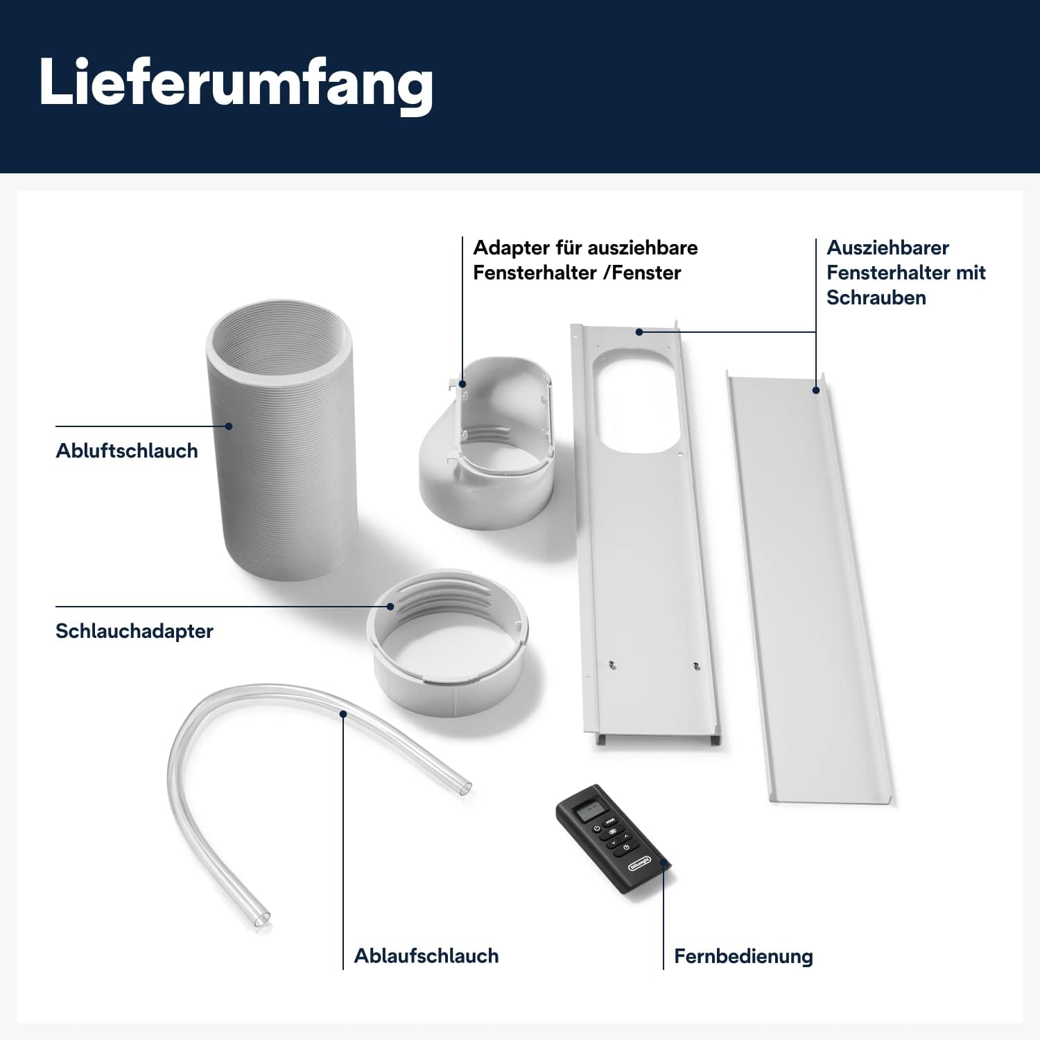 De'Longhi Pinguino PAC EM82, Mobile Klimaanlage für Räume bis zu 80 m³, 9.400 BTU, 2,4 kW, 63 dB, Entfeuchtungsfunktion, Energieklasse A, 24h-Timer, Weiß