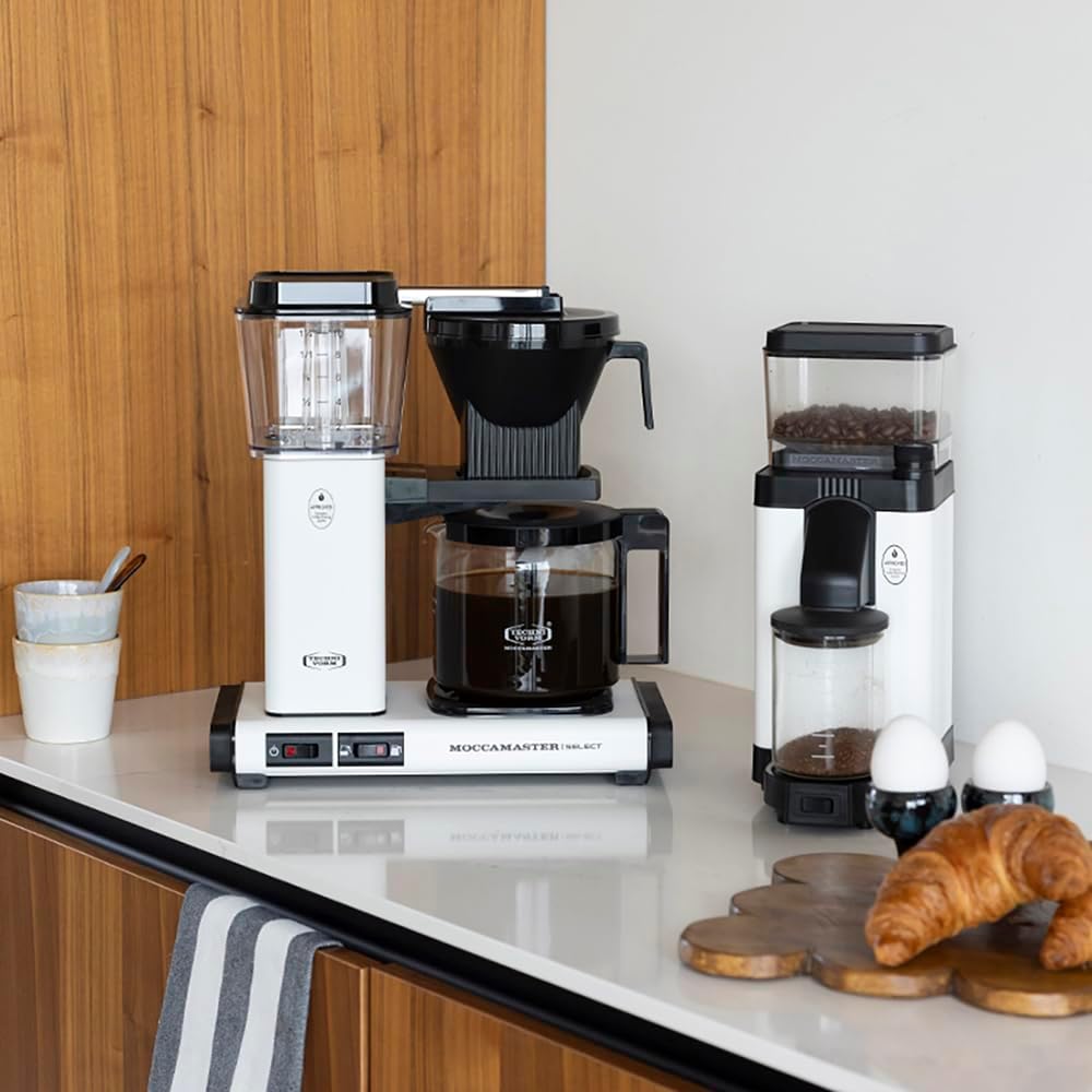 Moccamaster KBG Select, Kaffeemaschine, Retro Kaffeemaschine, Filterkaffee, Off-White, 1.25L