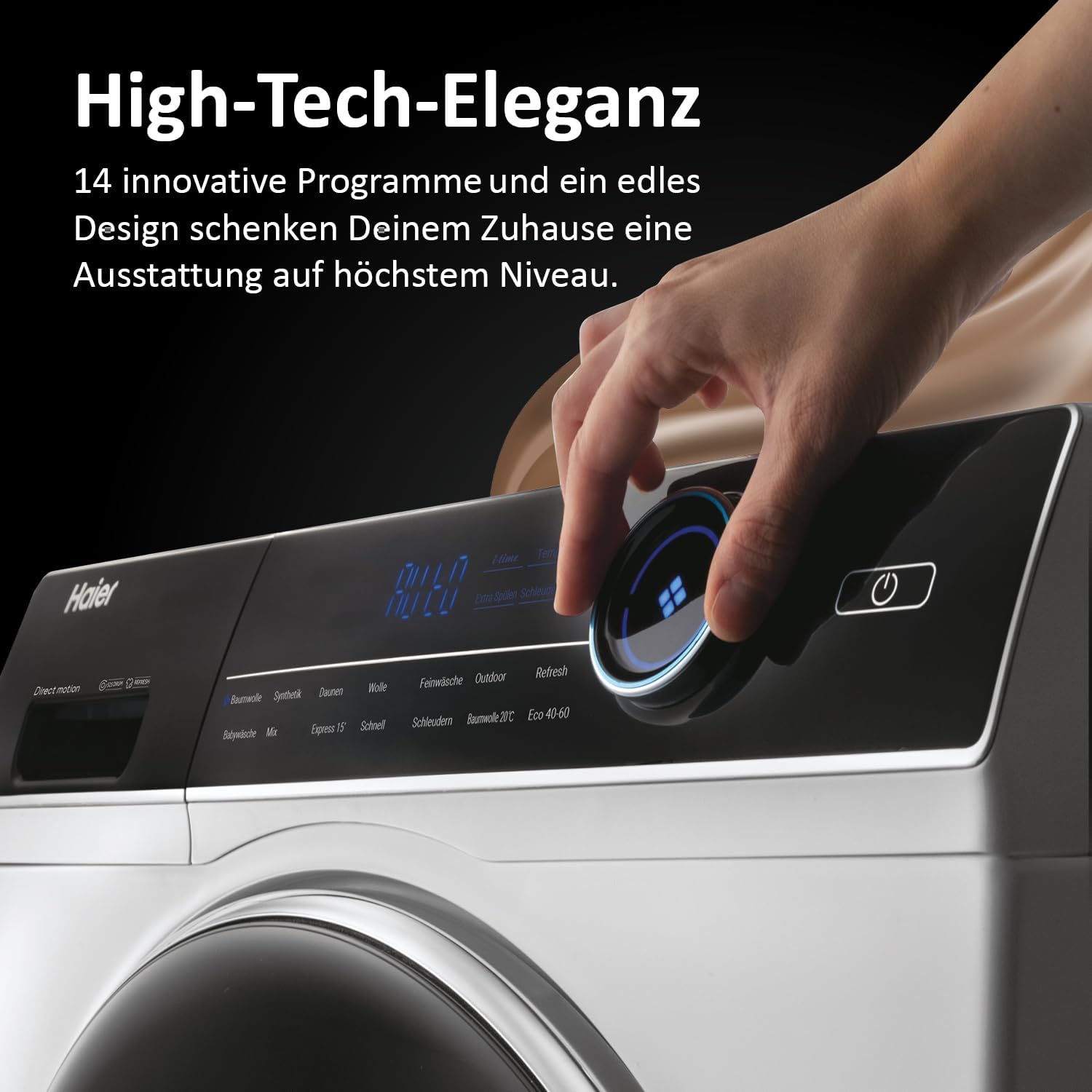 Haier I-PRO SERIE 7 PLUS HW120-B14979EU1 Waschmaschine / 12 kg / 20% effizienter als Klasse A/Smart Home - Wi-Fi & hOn App/Direct Motion Motor/Refresh-Programm & Fleckenoptionen