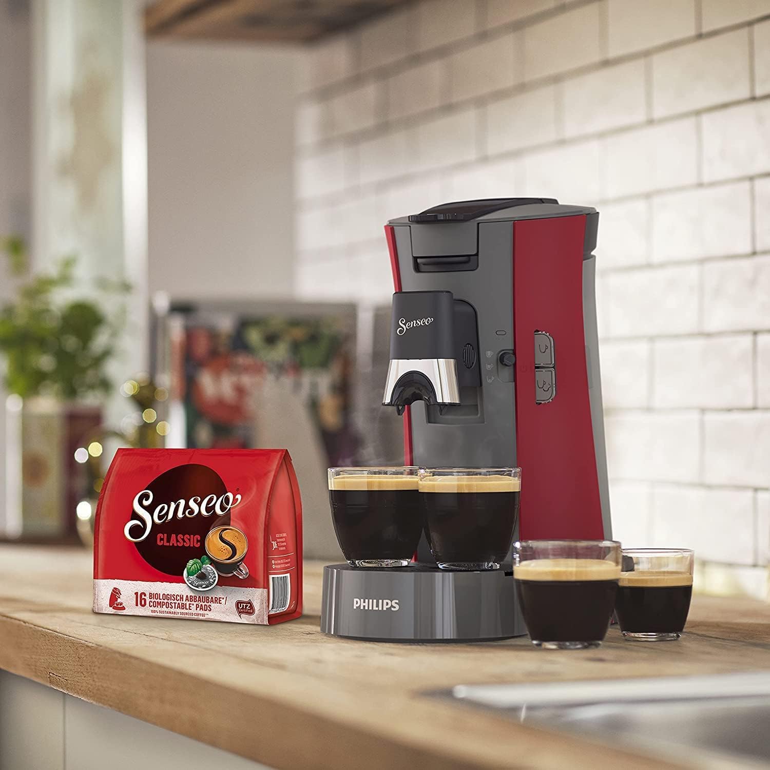 Philips Senseo Select CSA240/20 Kaffeepadmaschine (Kaffeestrkewahl Plus, Memo-Funktion, aus recyceltem Plastik), Schwarz Eco