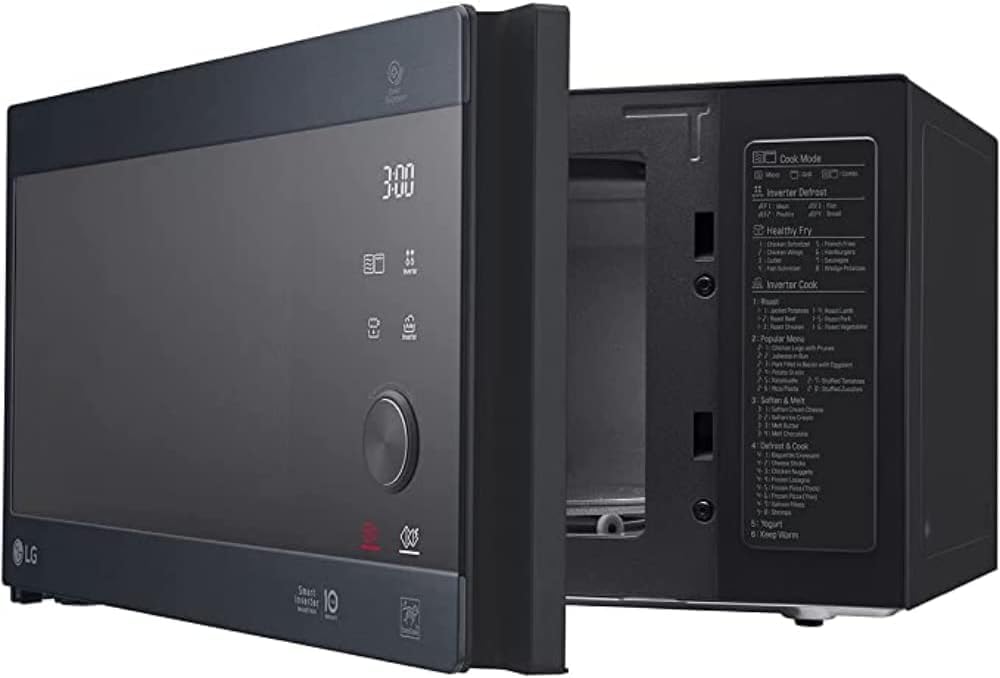 LG MS2595CIS Mikrowelle mit Smart Inverter Technologie, 25 Liter Kapazität, 1000 W, Automatikprogramme, einstellbare Leistungsstufen und EasyClean-Funktion, Silber