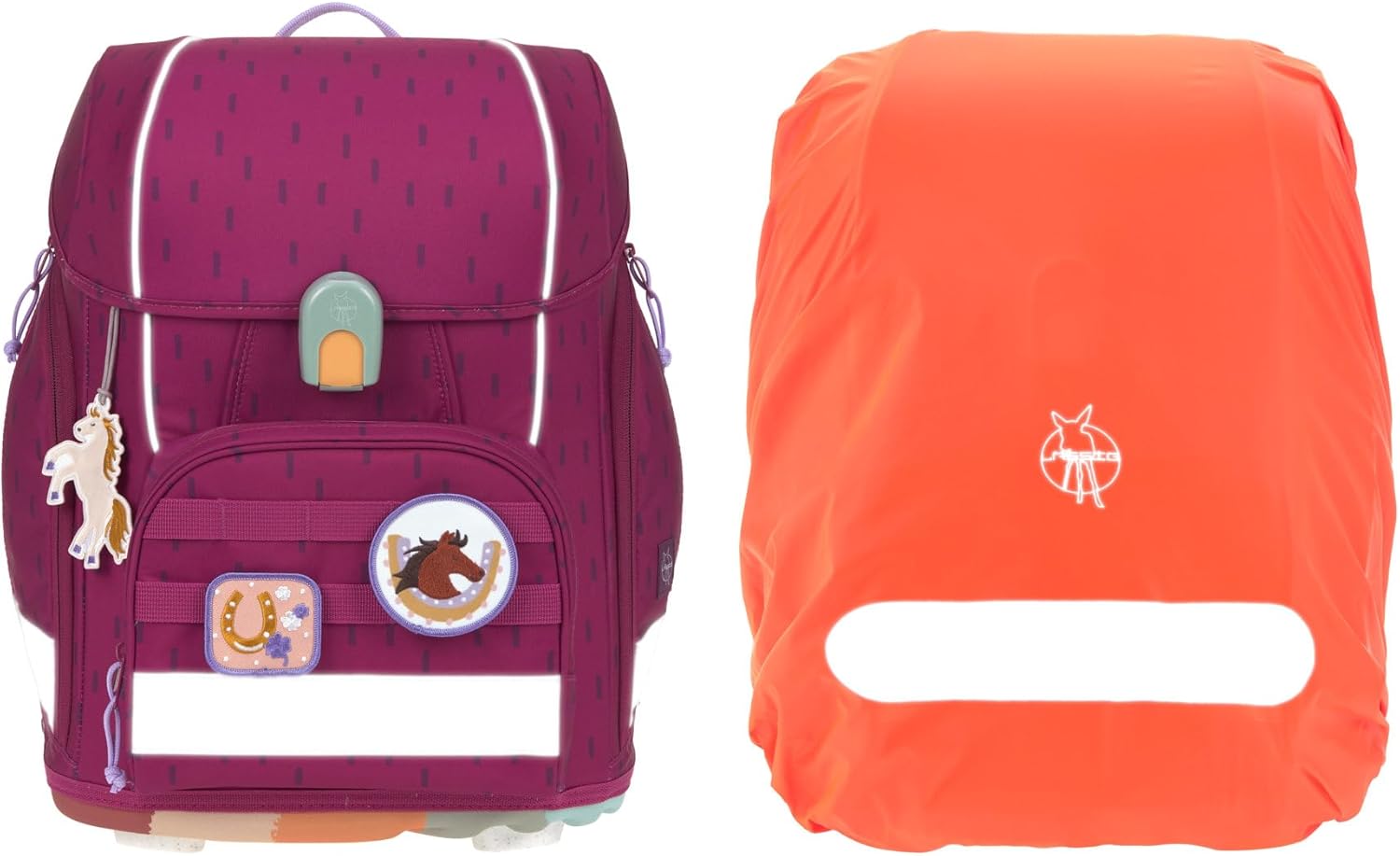 LÄSSIG 7-teiliges Schulranzen Set Kinder/School Set Boxy Unique Schwarz