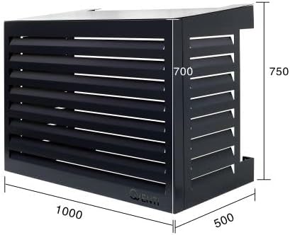 Qventi Abdeckung für Klimaanlage - Anthrazit/Grau - Aluminium - Schutzgitter - Verkleidung - Einfache Montage - Größe S - Außenmaße (LxBxH): 100 x 50 x 75 cm