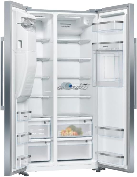 SIEMENS KF96NVPEA iQ300 Multi-Door-Kühlschrank, 183 x 91 cm, 405 L Kühlen & 200 L Gefrieren, hyperFresh längere Frische, noFrost nie wieder abtauen, superCooling schnellere Kühlung