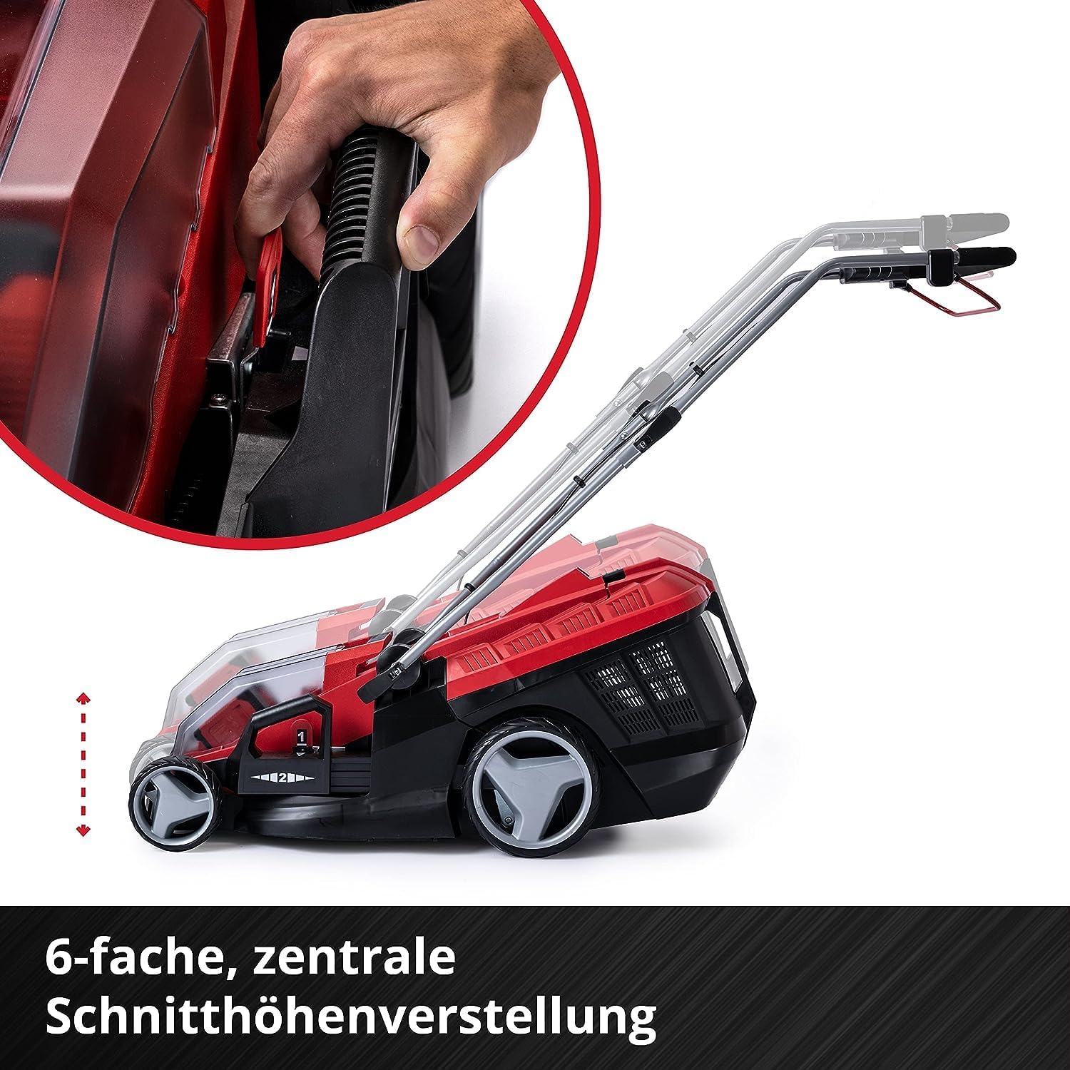 Einhell Akku-Rasenmäher GE-CM 36/36 Li Kit Power X-Change (36 V, 36 cm Schnittbreite, bis 400 m², Brushless, 40L Fangkorb, 25-75 mm Schnitthöhe, inkl. 2x 4,0 Ah Akku + 2x Ladegerät)