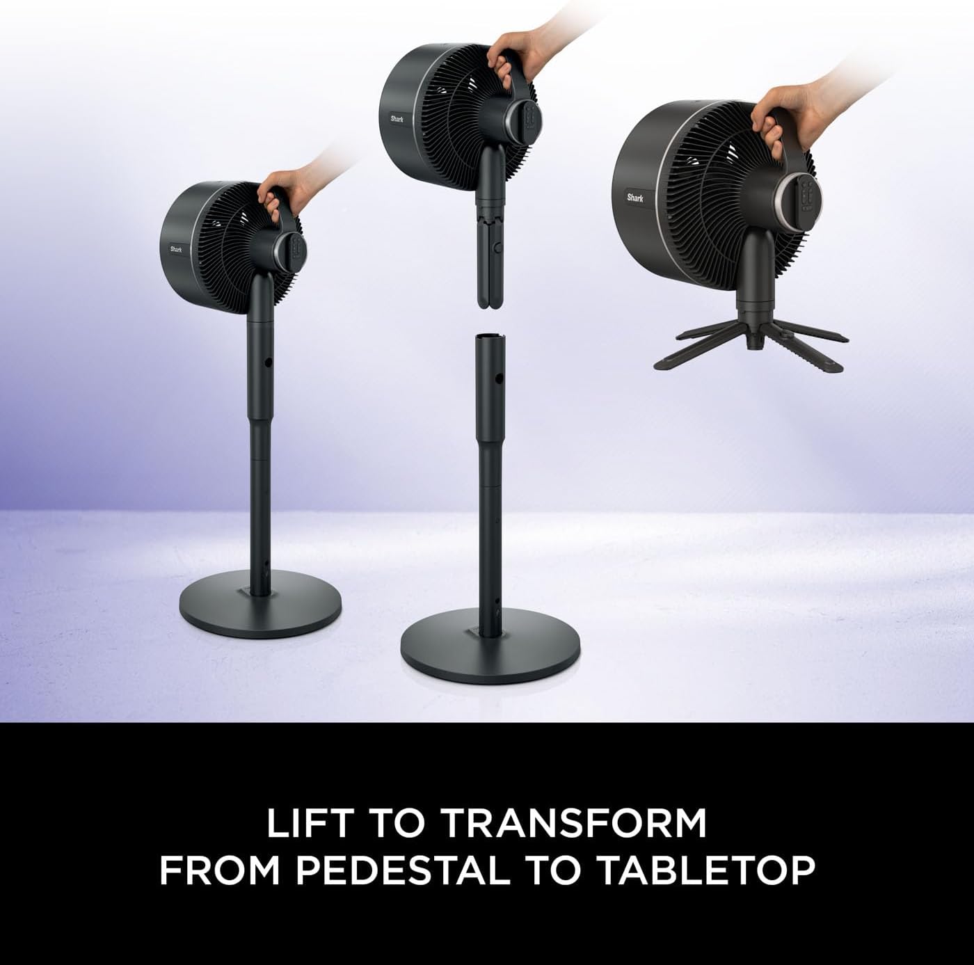 Shark FlexBreeze 2-in-1-Ventilator mit hoher Geschwindigkeit, Hybrid-Ventilator mit Kabel und kabellos, für den Innen- und Außenbereich, mit Fernbedienung, Neigung, verstellbar, UV-beständig und