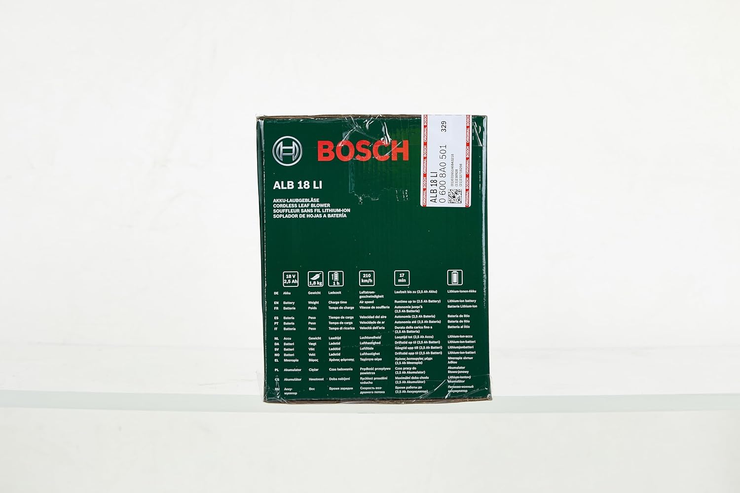 Bosch Home and Garden Akku Laubblser ALB 18 LI (1 Akku, Max. Geblsegeschwindigkeit 210 km/h, im Karton) Grün, Schwarz