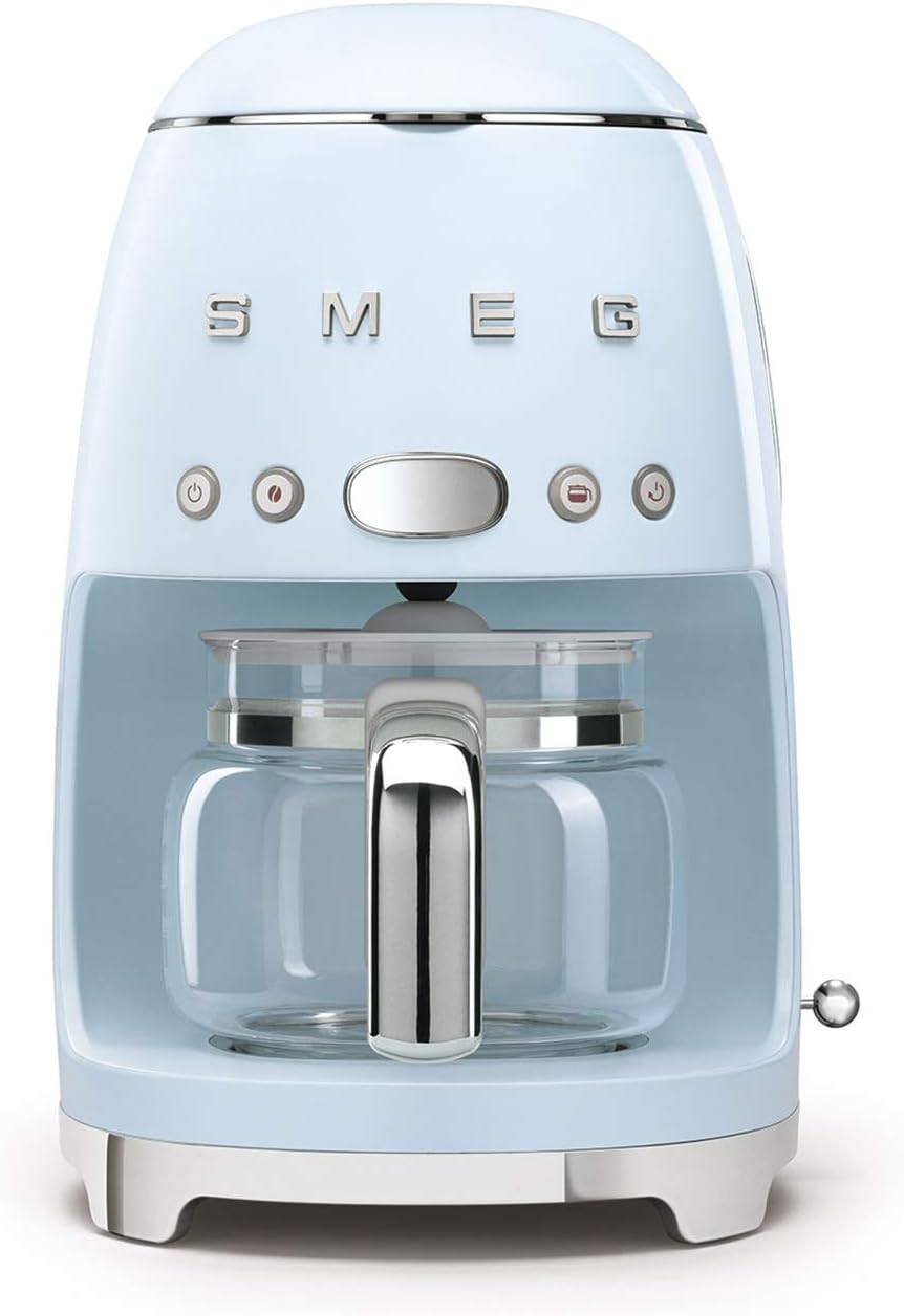 Smeg, DCF02BLMEU, Filter-Kaffeemaschine, Aroma und Autostart-Funktion, Glaskaraffe bis 12 Tassen, 2 Intensitätsniveaus, Warmhaltefunktion, 1050W, Mattschwarz