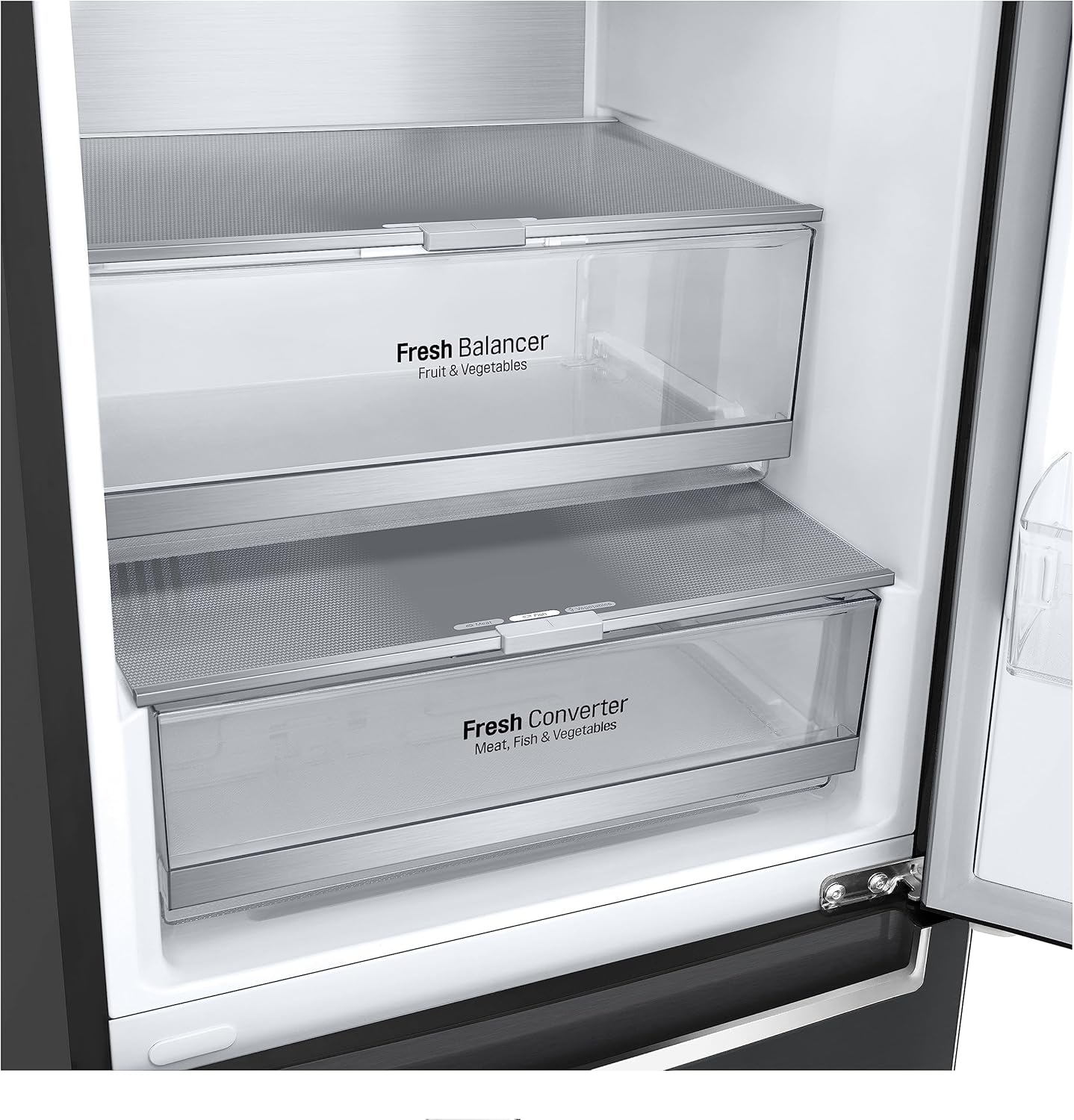 LG GBV22NCCEP Kühl-/Gefrierkombination – Smart Inverter Compressor, Total No Frost, Modern Flat Door Design, Matt Schwarz Metallic, Energieeffizienz A