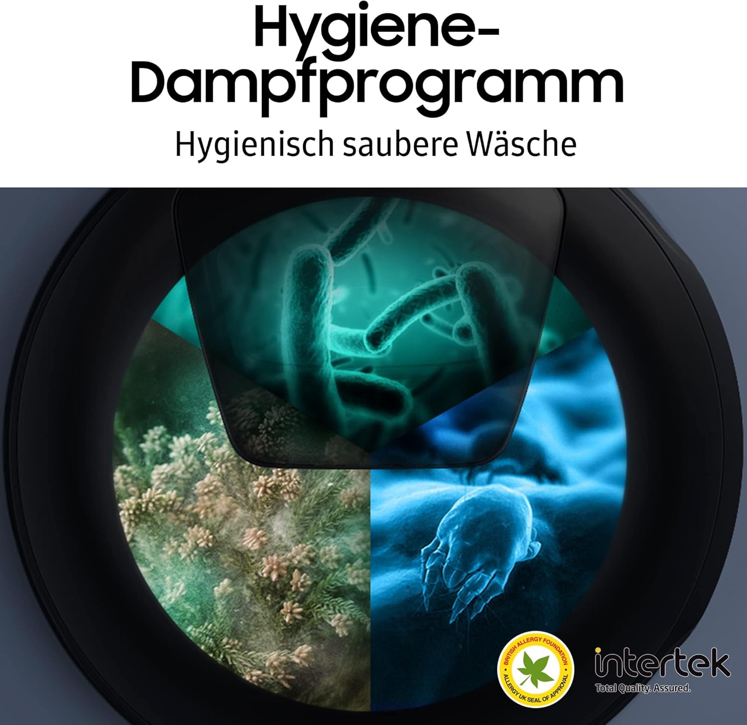 Samsung WW90T504AAWCS2 Waschmaschine, 9 kg, 1.400 U/min, Extra energiesparend, EEK: A (-10 %), AI Ecobubble, AI Control, SmartThings App und AI Energy Mode, Hygiene-Dampfprogramm, Weiß
