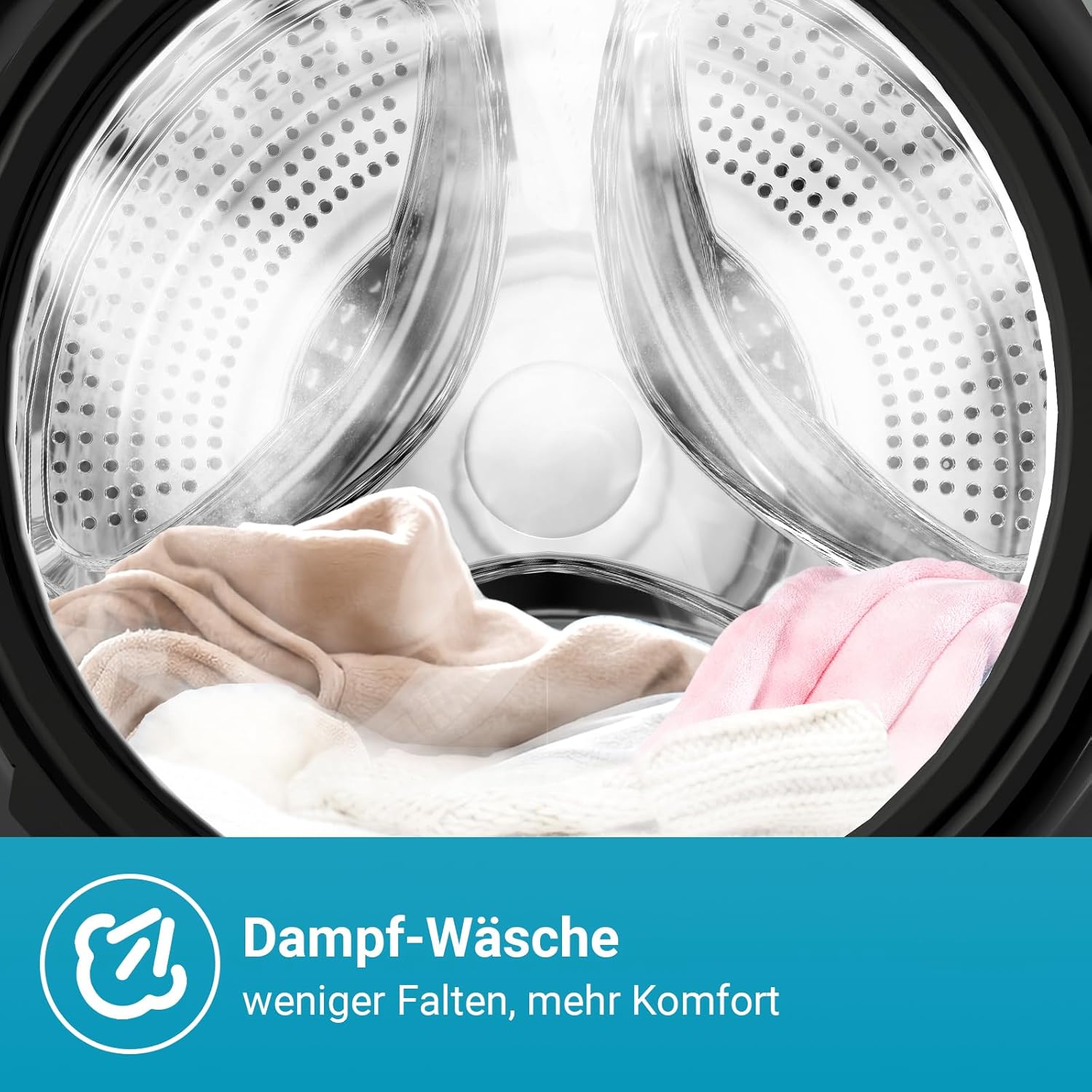 CHiQ Waschmaschine 7kg, 15 Programme, InverterMotor, Eco-Logic, Speed Wash, 60x46,5x84cm, Auto Clean, Washer Grau, CW07123863AX