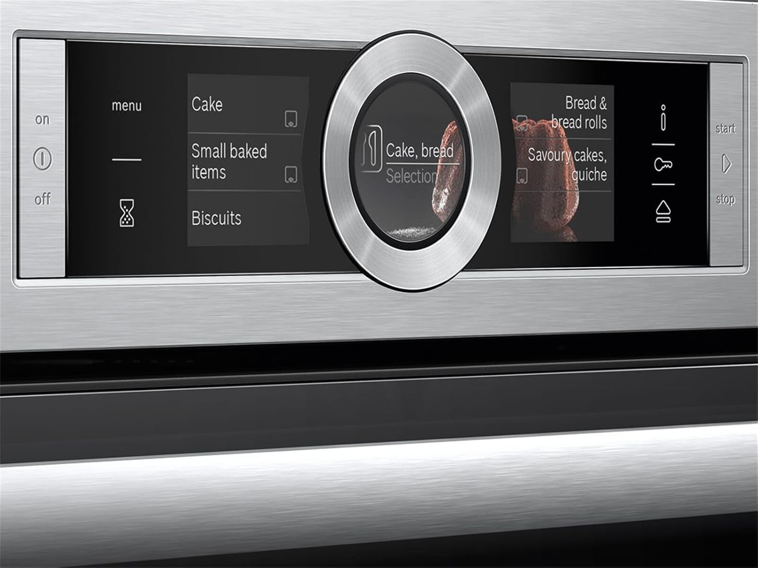 Bosch HMG7361B1, Serie 8 smarter Einbau-Backofen mit Mikrowellenfunktion, 60 x 60 cm, Made in Germany, Schwarz, Air Fry, Digitaler Bedienring, Touchdisplay, Automatikprogramme, Reinigungsunterstützung