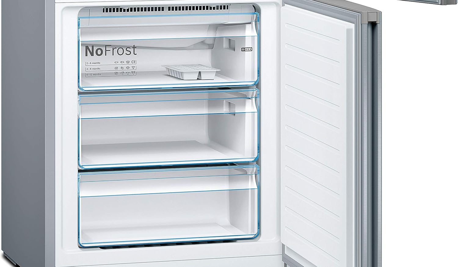 Bosch KGN36NWEA Serie 2 Kühl-Gefrier-Kombination, 186 x 60 cm, 215 L Kühlen & 87 L Gefrieren, NoFrost nie wieder abtauen, LED-Beleuchtung gleichmäßige Ausleuchtung