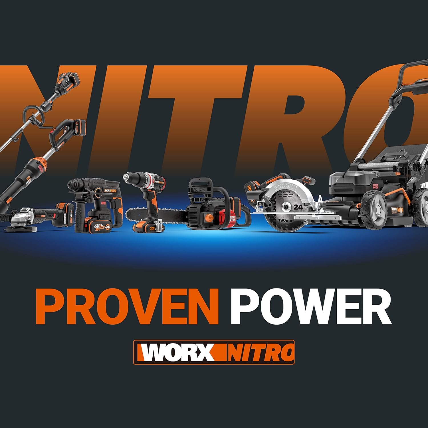WORX WG286E.9 Nitro Profi Akku Heckenschere 40V – präziser Schnitt auch bei schwierigen Winkeln – leistungsstarker bürstenloser Motor – 58cm Schnittlänge – 27mm Zahnabstand – ohne Akku & Ladegerät