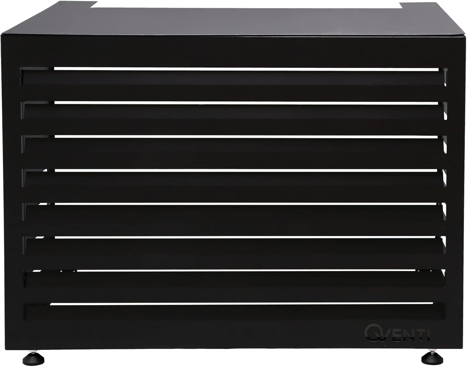 Qventi Abdeckung für Klimaanlage - Anthrazit/Grau - Aluminium - Schutzgitter - Verkleidung - Einfache Montage - Größe S - Außenmaße (LxBxH): 100 x 50 x 75 cm