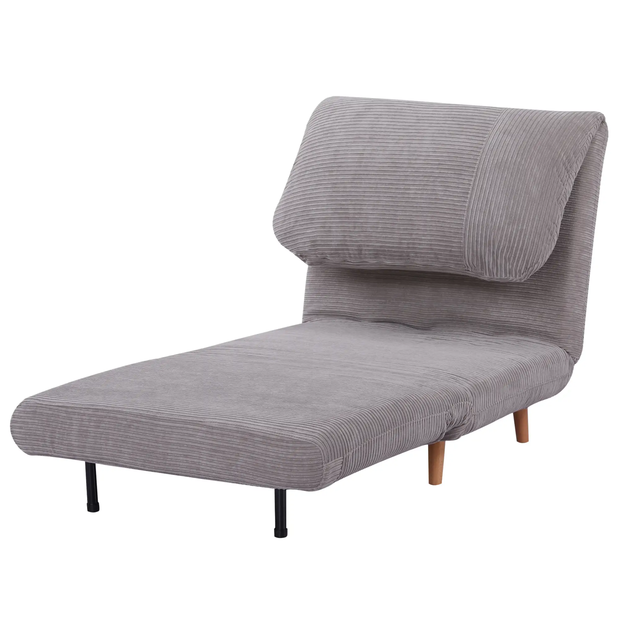 HOMCOM Schlafsessel Schlafsofa 2-in-1 verstellbare Rückenlehne Hellgrau