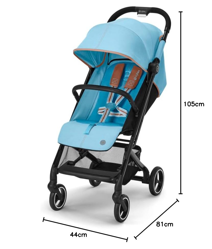 Cybex Gold Kinderwagen Beezy mit One-Pull Harness, Ab Geburt bis ca. 4 Jahre (max. 22 kg), Kompakt und ergonomisch, Magic Black (Schwarz mit schwarzem Rahmen)