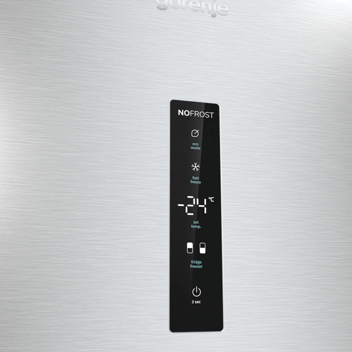 Gorenje N 619EAXL4 Kühl-Gefrier-Kombination/ LED Display/ 186 cm/ 300 l/ NoFrostPLus/ Gemüsefach mit Feuchteregler/ FastFreeze/ edelstahl