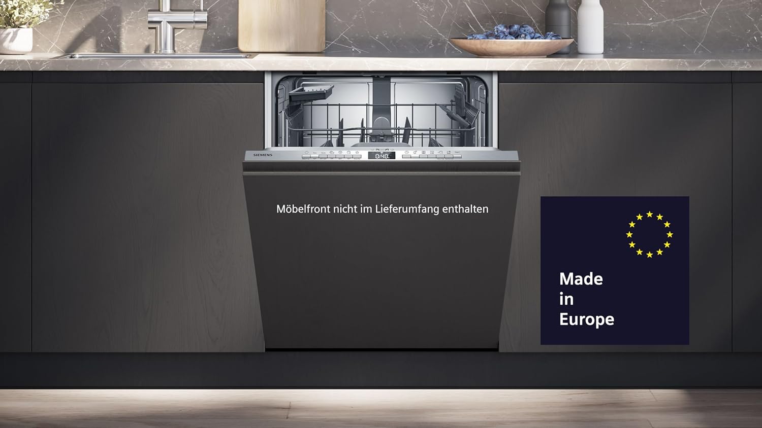 Siemens SN63EX14VE, iQ300 Smarter Geschirrspüler, Vollintegrierte Spülmaschine mit Besteckschublade, 60 cm, Auto Türöffnung dank autoOpen dry, Besonders leise durch iQdrive-Motor, infoLight aquaStop