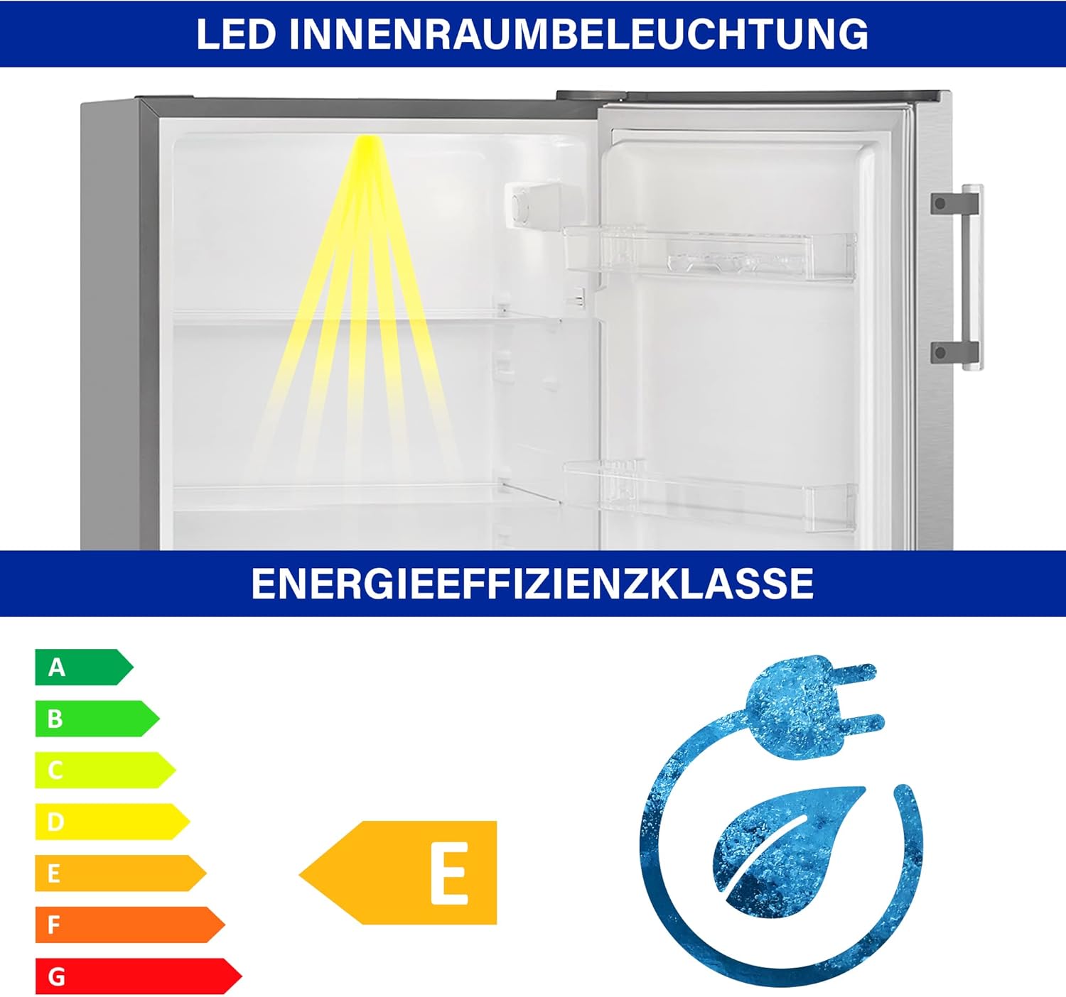 Bomann® freistehender Vollraumkühlschrank | Standkühlschrank groß 242 Liter | inkl. LED-Beleuchtung | ideal für Getränke und Lebensmittel | Türanschlag wechselbar | VS 7316.1 weiß