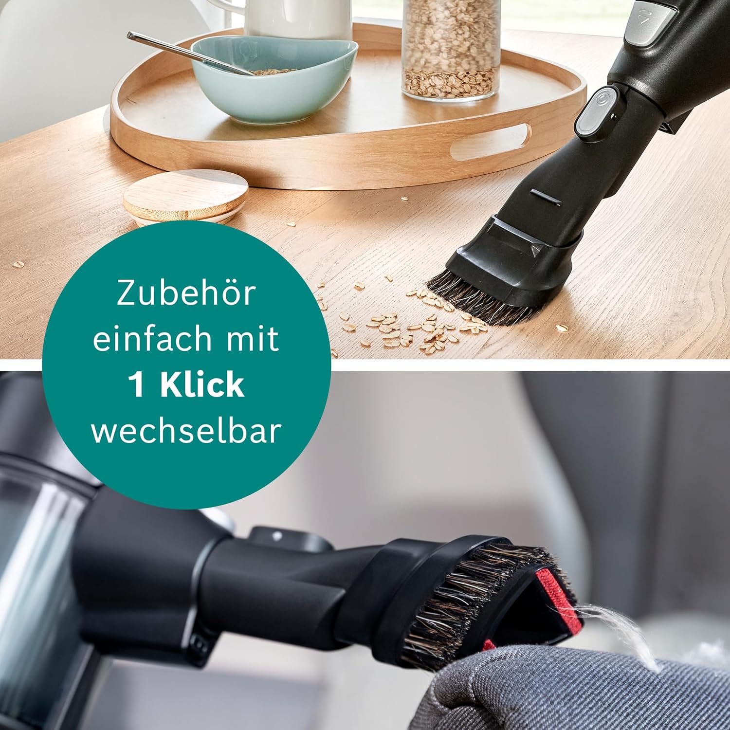 Bosch Akku-Staubsauger Unlimited Serie 6 BKS6111P, kabelloser Handstaubsauger, beutellos, leicht, Hygiene-Filter, hohe Saugleistung, Lange Laufzeit, Fugendüse, alle Bodenarten, blau