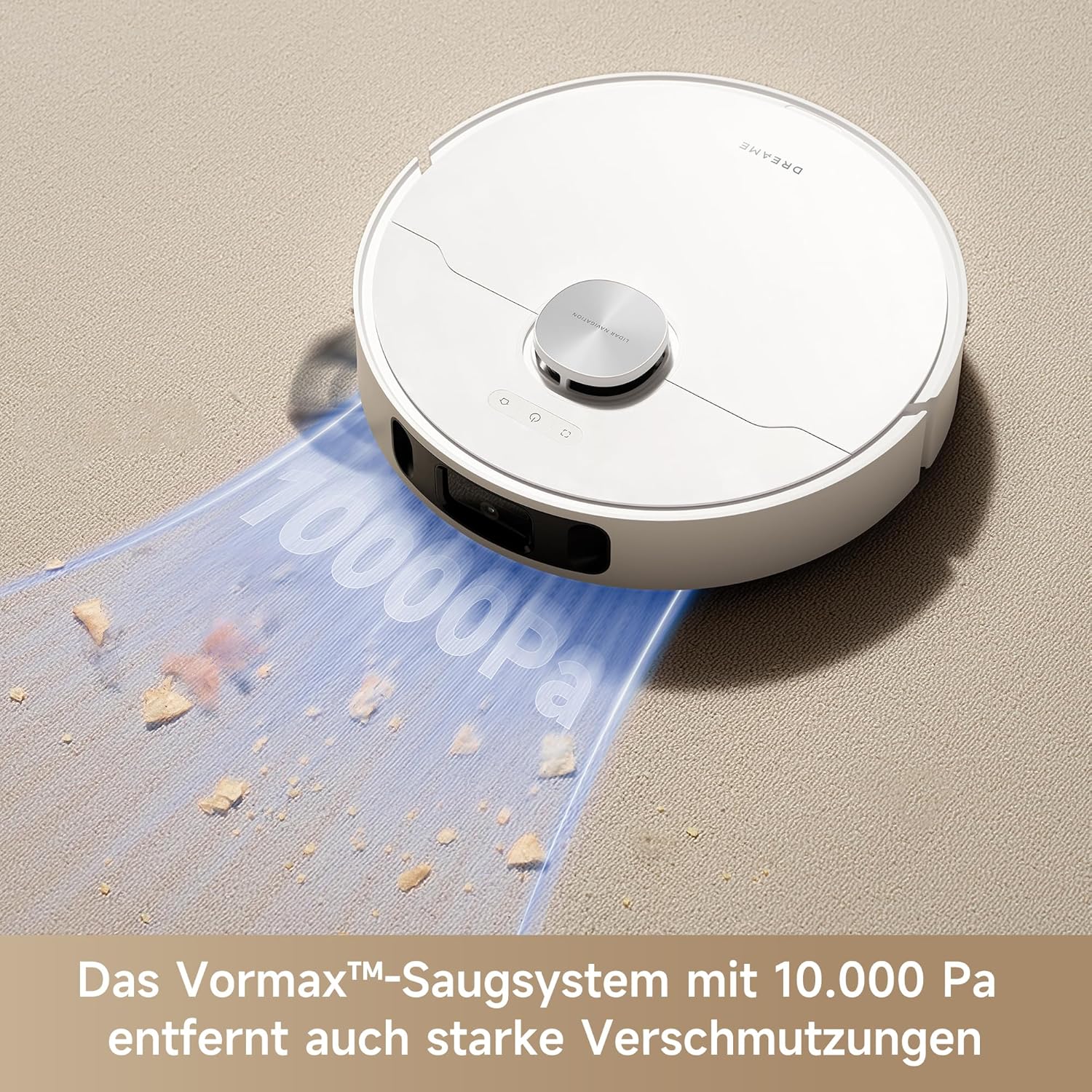 dreame L10s Pro Ultra Heat Roboter Staubsauger mit Automatische Moppreinigung mit heiem Wasser, Moppverlngerung, 7.000 Pa Saugkraft, Doppelte Mopp- und Bodenreinigung, Teppicherkennung