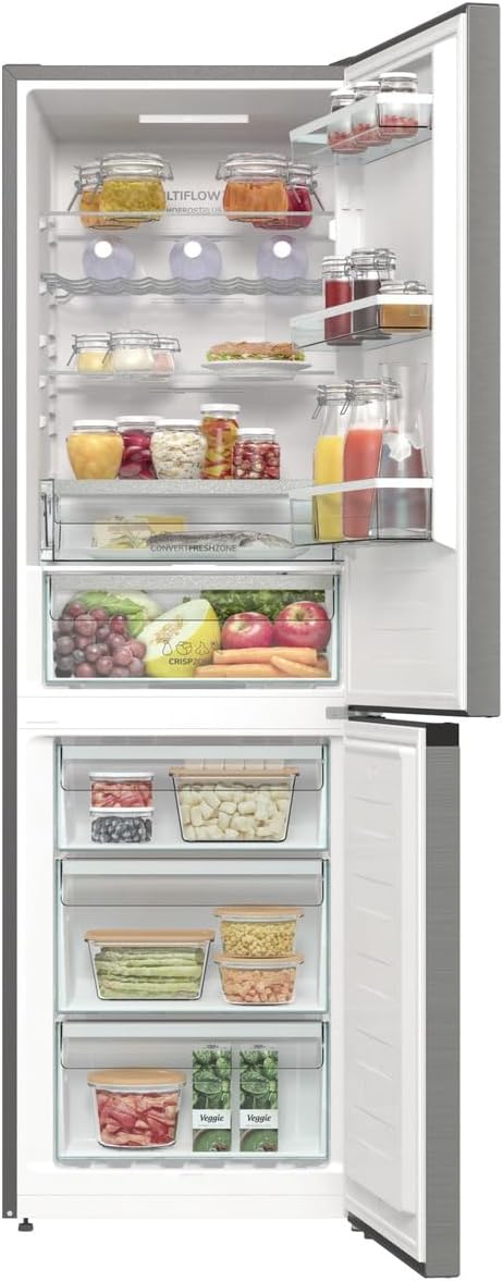 Gorenje N 619EAXL4 Kühl-Gefrier-Kombination/ LED Display/ 186 cm/ 300 l/ NoFrostPLus/ Gemüsefach mit Feuchteregler/ FastFreeze/ edelstahl