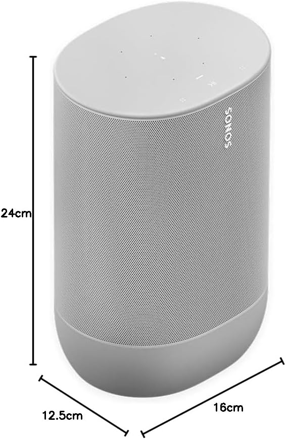 Sonos Move Smart Speaker (Wasserfester WLAN und Bluetooth Lautsprecher mit Alexa Sprachsteuerung, Google Assistant und AirPlay 2 – Kabellose Outdoor Musikbox mit Akku für Musikstreaming) schwarz