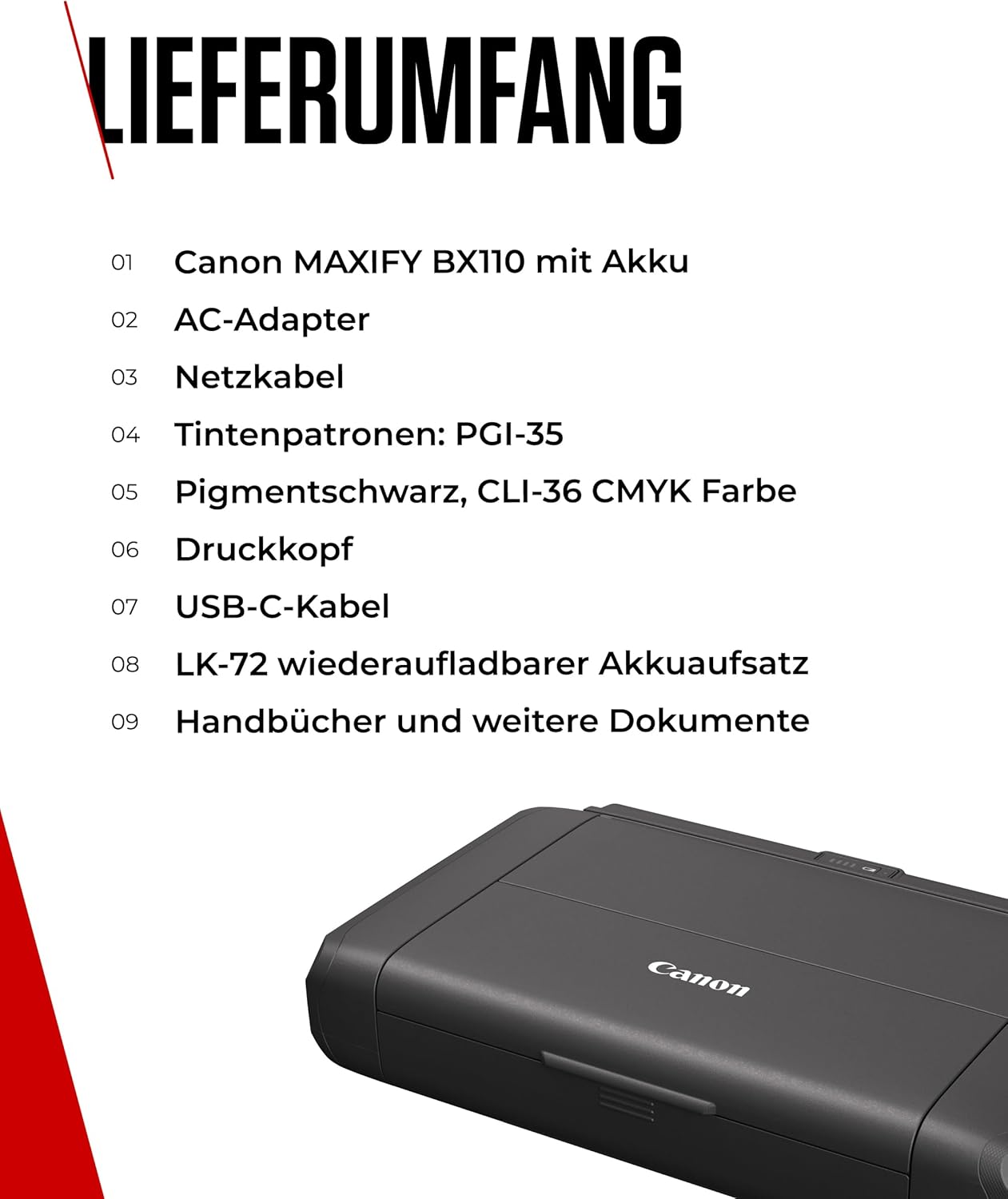 Canon PIXMA TR150 mobiler Drucker mit Akku (WLAN, Cloud, AirPrint, 4.800 DPI x 1.200 DPI, Highspeed USB Typ C, OLED-Display, Tintenstrahldrucker), schwarz