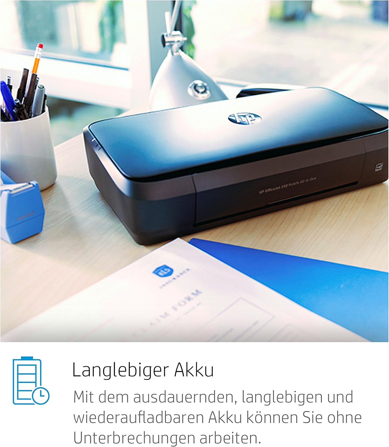 HP OfficeJet 200 Mobiler Tintenstrahldrucker (A4, Drucker, WLAN, HP ePrint, Airprint, USB, 4800 x 1200 dpi) schwarz