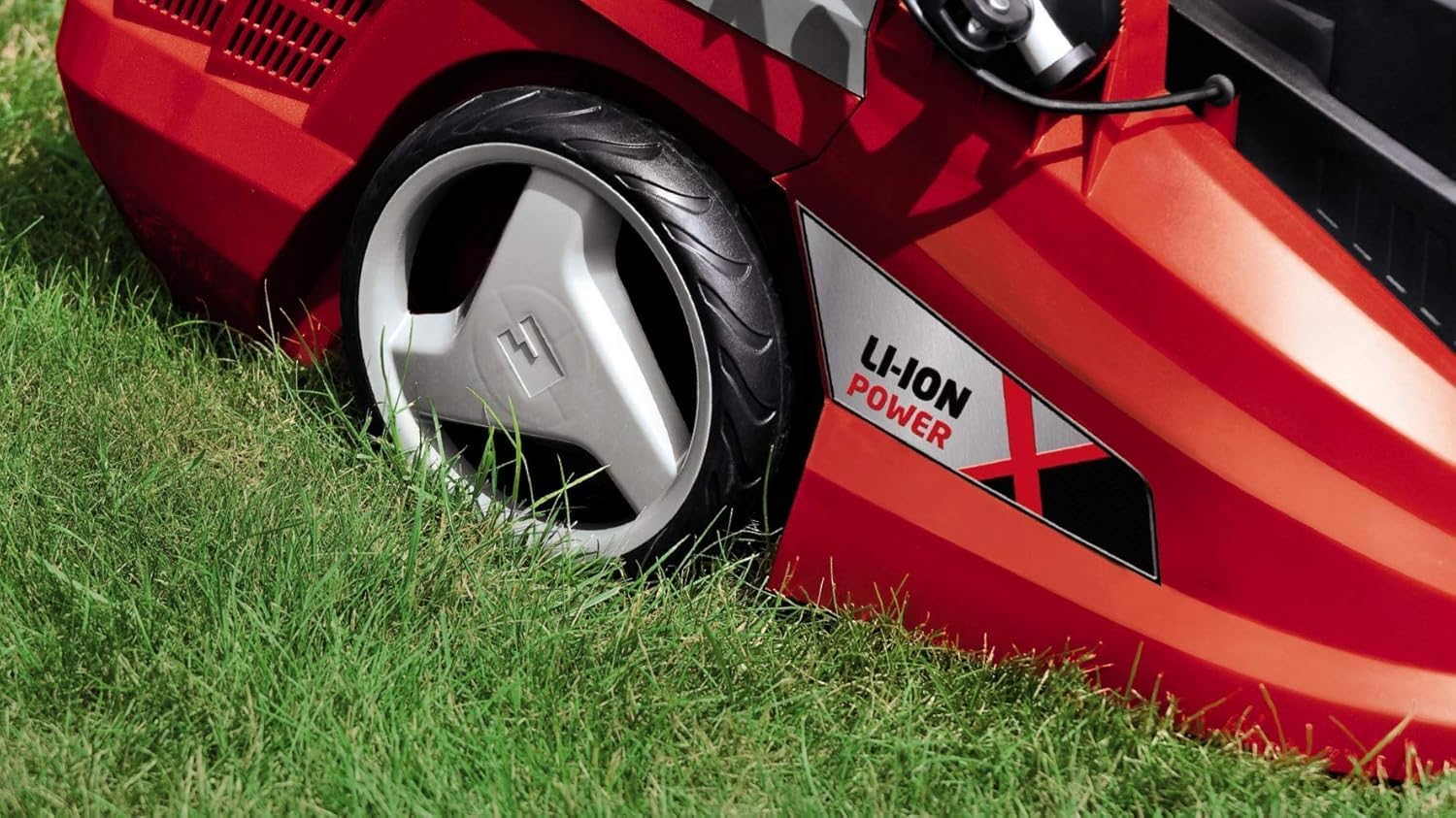 Einhell Akku-Rasenmher GE-CM 36 Li Kit Power X-Change (36 V, 36 cm Schnittbreite, bis 350 m, Brushless, 40L Fangkorb, 25-75 mm Schnitthhe, inkl. 2x 3,0 Ah-Akku und 2x Ladegert)