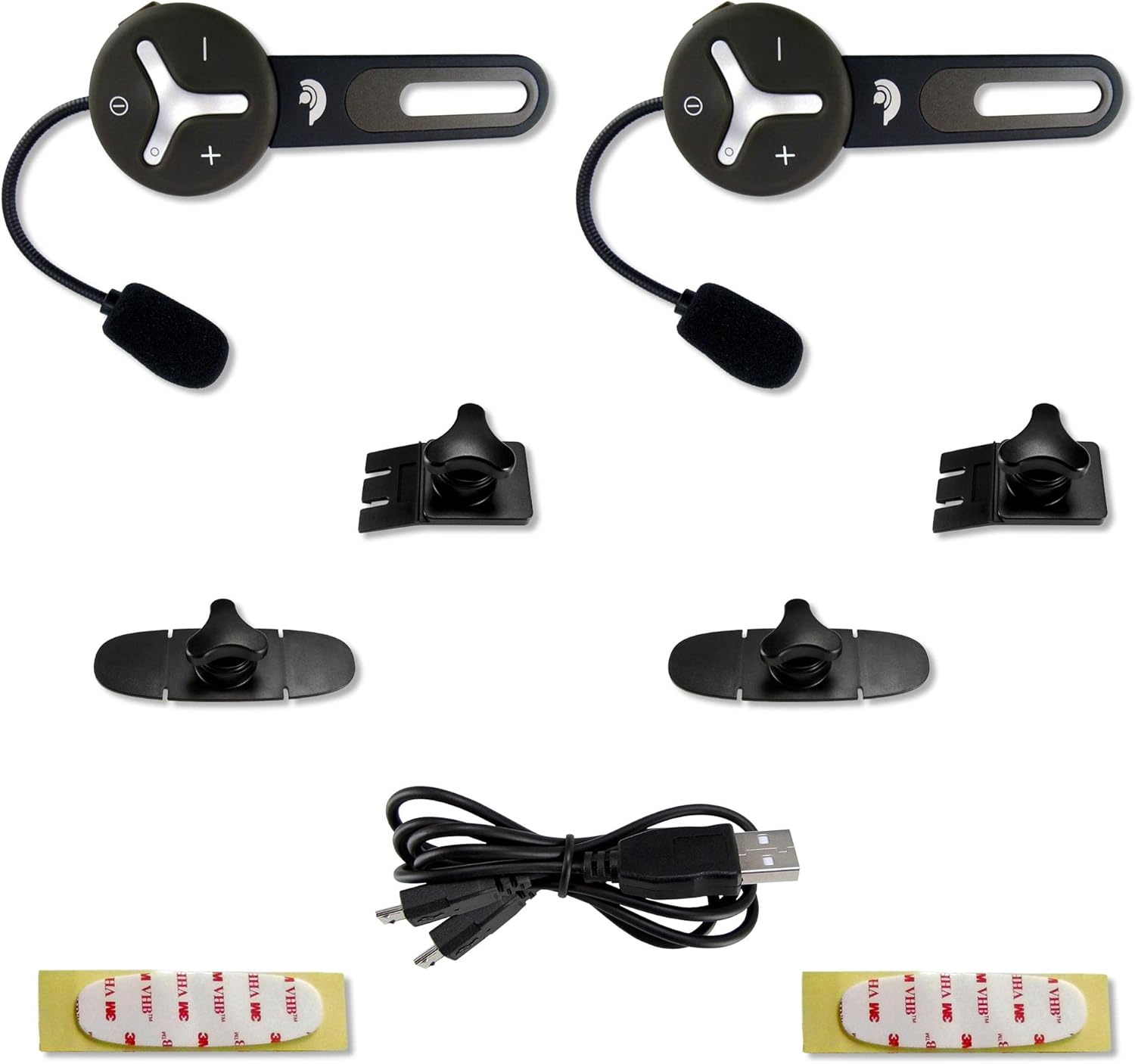 BuddyChat Duo (2er Set) Bluetooth Fahrrad Sport Ski Arbeit Intercom Helm Headset, Freisprechanlage Funkgerät, Gegensprechanlage, DSP-Geräuschunterdrückung, Reichweite bis 1000m