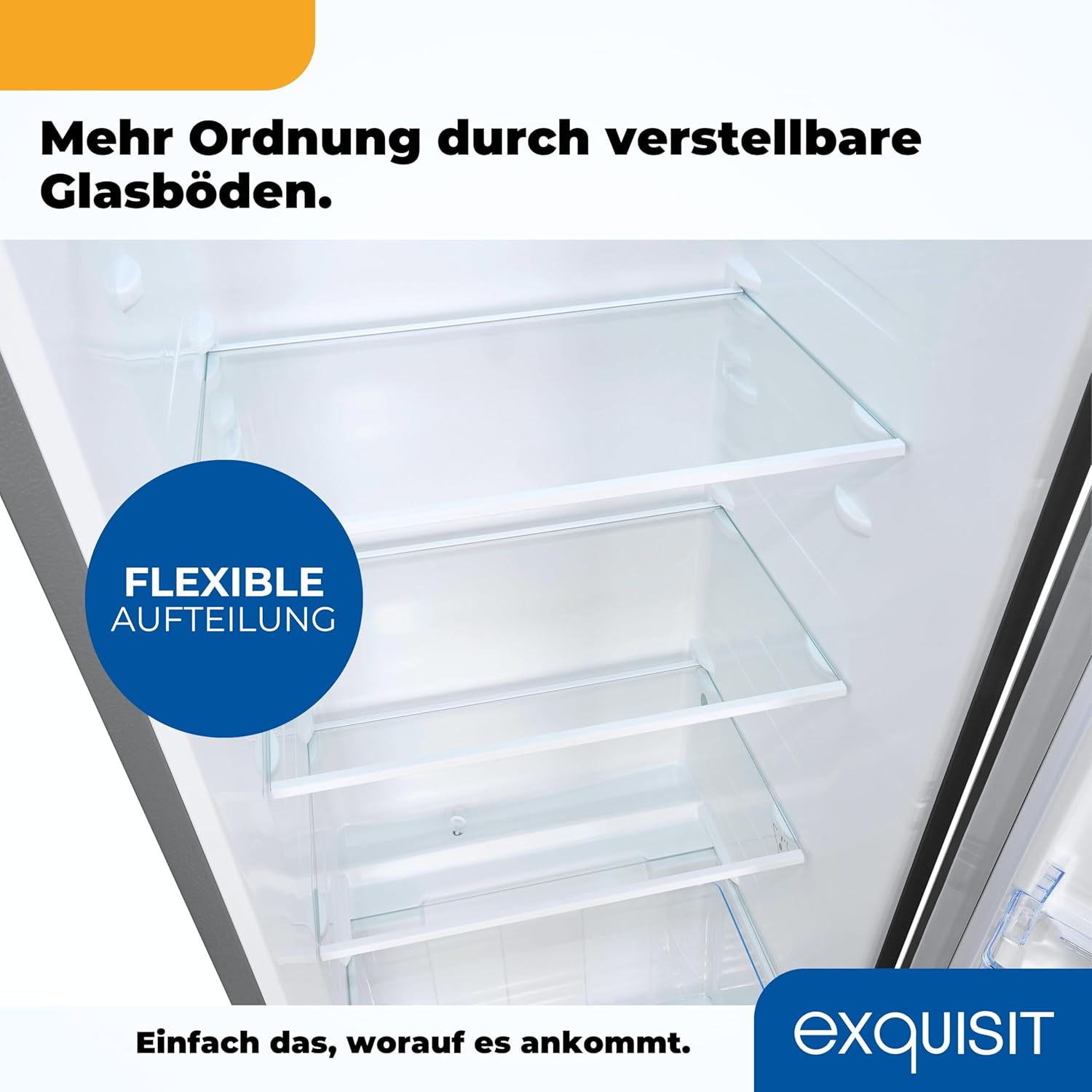 Exquisit Kühlschrank ohne Gefrierfach, Großer Kühlschrank, 5 Ablagen, 242 Liter, Vollraumkühlschrank 143 cm hoch, KS5320-V-H-040E weiss