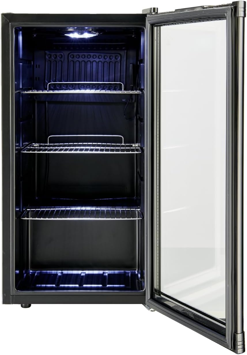 METRO Professional Mini-Kühlschrank GPC1088, 88 L, 1.052 kWh/24h, 3 Edelstahl-Drahtböden, schwarz